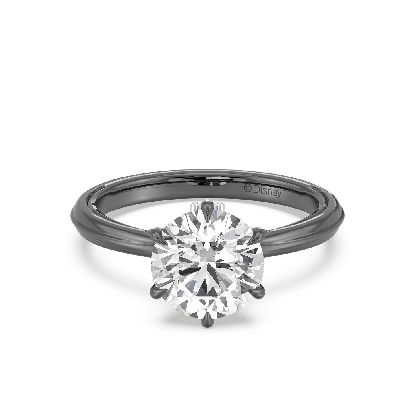 Enchanted Star Lab Grown Diamond With 14K Gold, Disney’s Evil Queen Six-Prong Studded Solitaire Engagement Ring