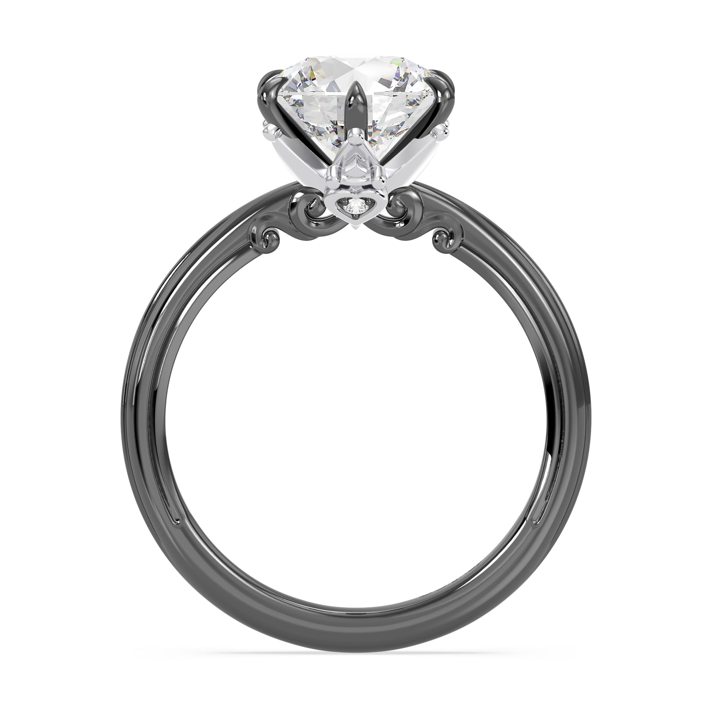 Enchanted Star Lab Grown Diamond With 14K Gold, Disney’s Evil Queen Six-Prong Studded Solitaire Engagement Ring