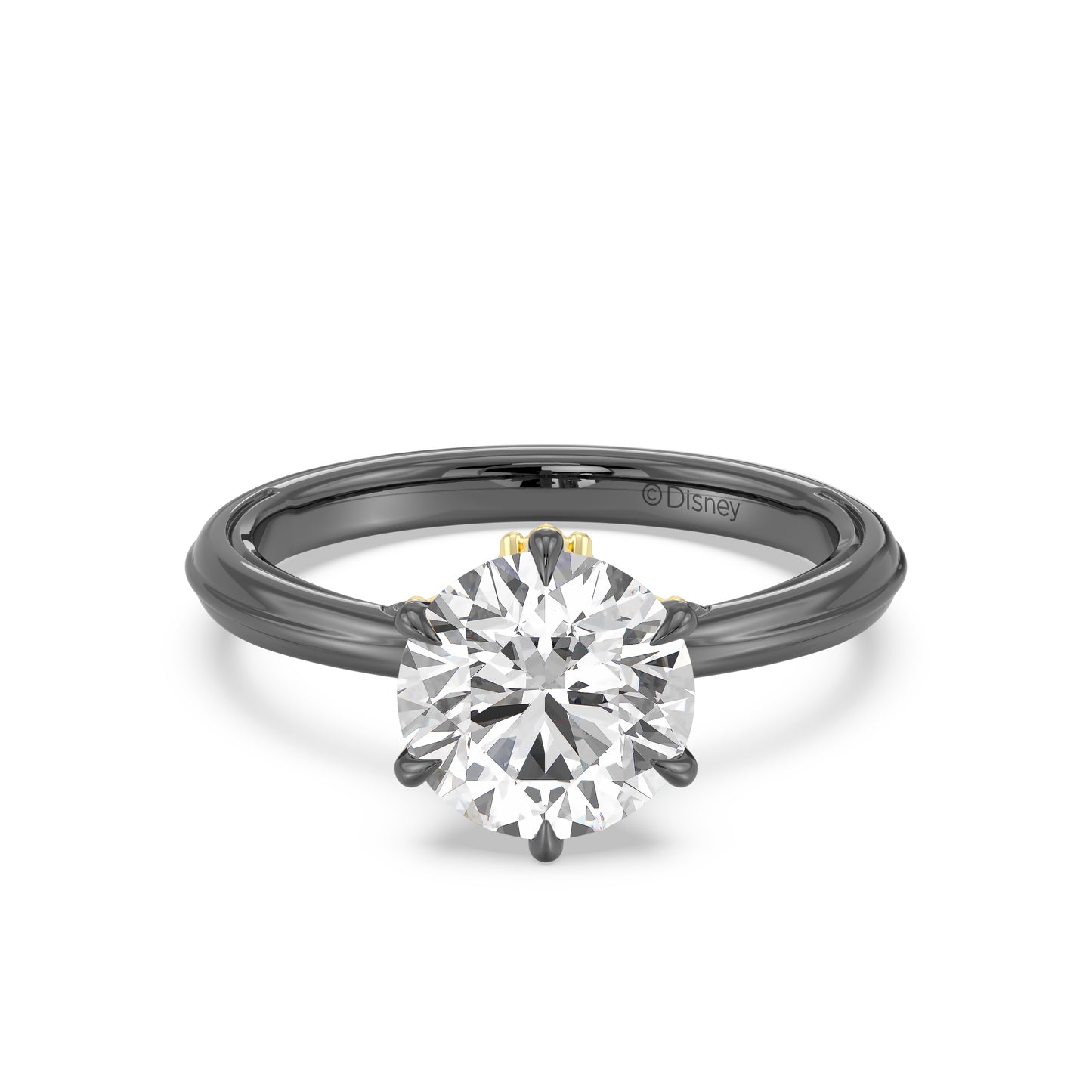 Enchanted Star Lab Grown Diamond With 14K Gold, Disney’s Evil Queen Six-Prong Studded Solitaire Engagement Ring