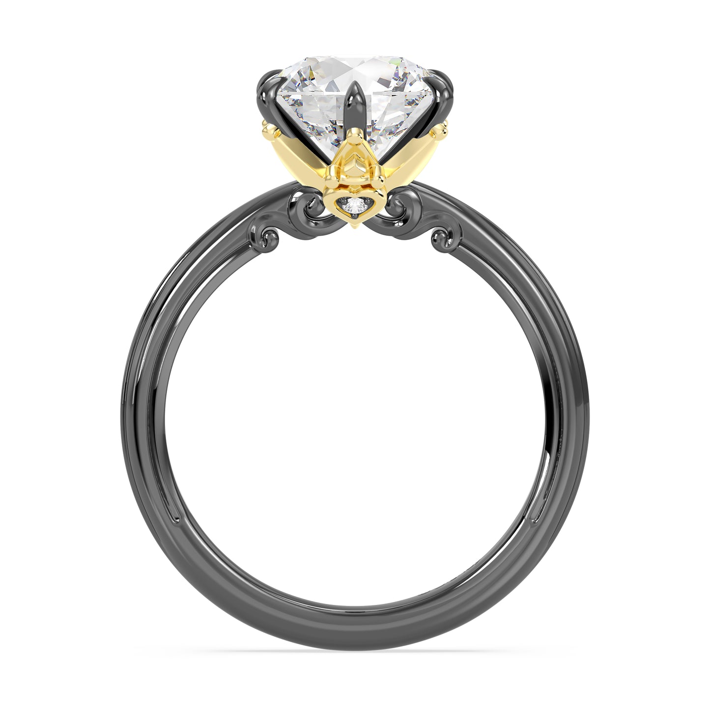 Enchanted Star Lab Grown Diamond With 14K Gold, Disney’s Evil Queen Six-Prong Studded Solitaire Engagement Ring