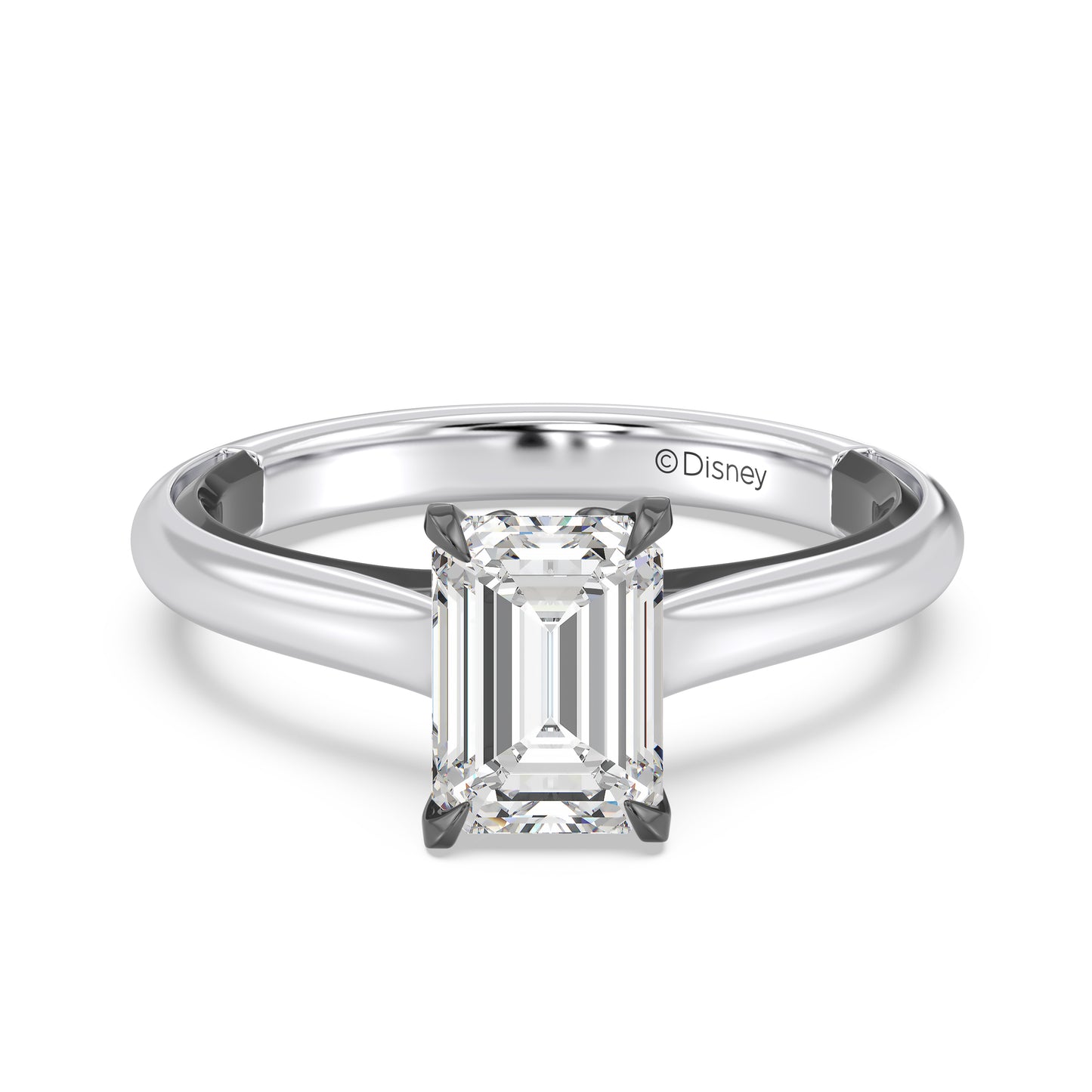 Enchanted Star 14K Gold And Black Rhodium With Lab Grown Diamonds, Disney’s Maleficent Solitaire Engagement Ring