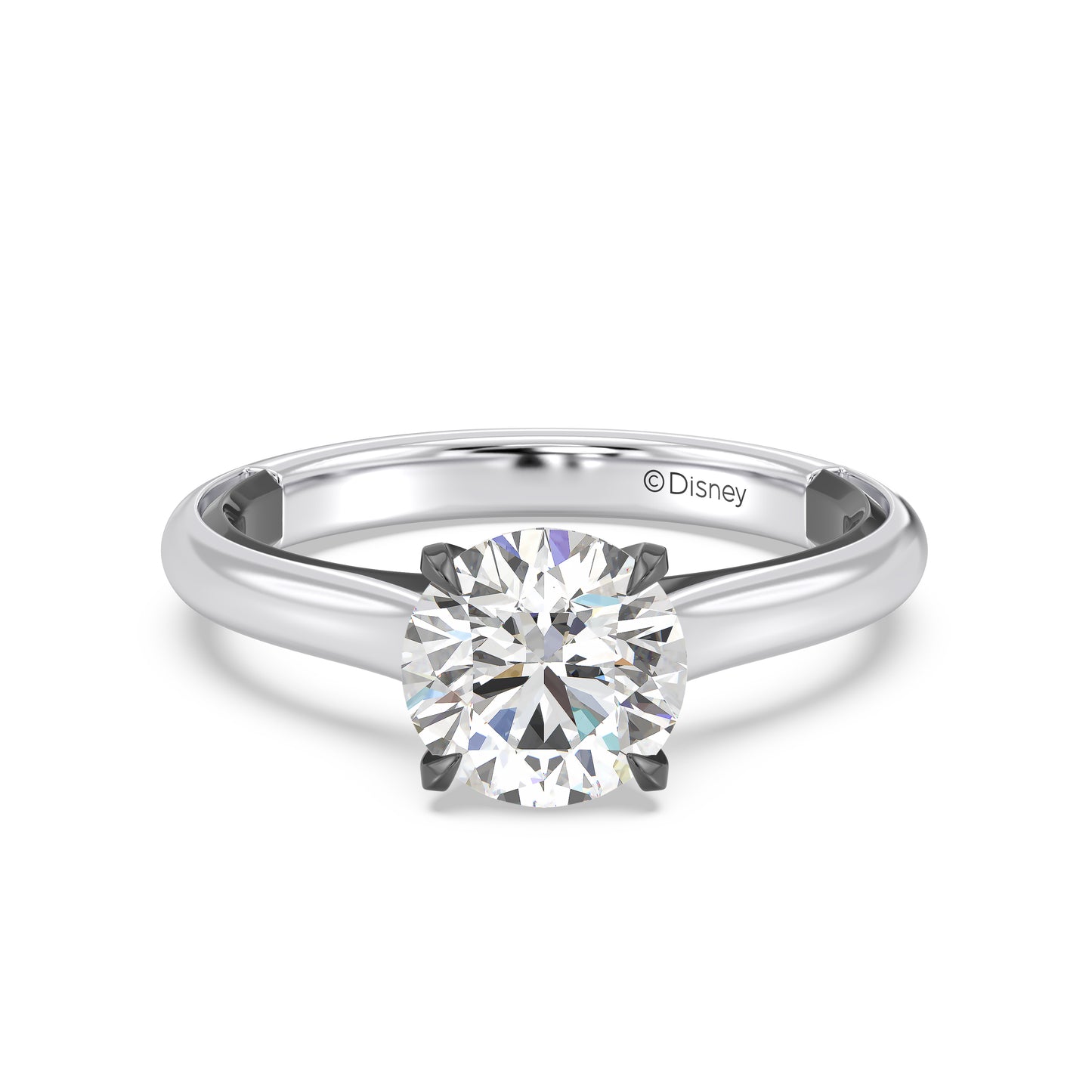 Enchanted Star 14K Gold And Black Rhodium With Lab Grown Diamonds, Disney’s Maleficent Solitaire Engagement Ring
