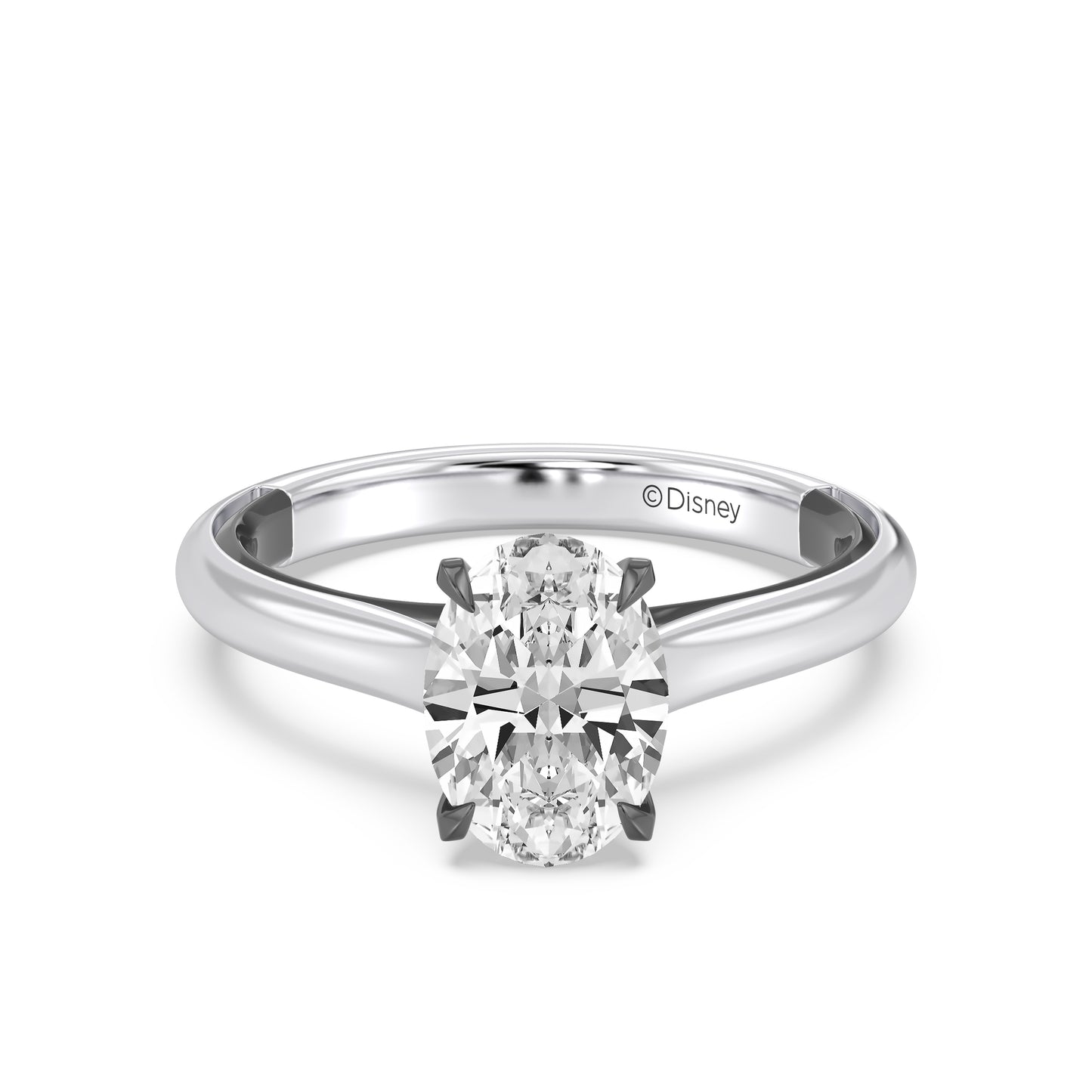 Enchanted Star 14K Gold And Black Rhodium With Lab Grown Diamonds, Disney’s Maleficent Solitaire Engagement Ring