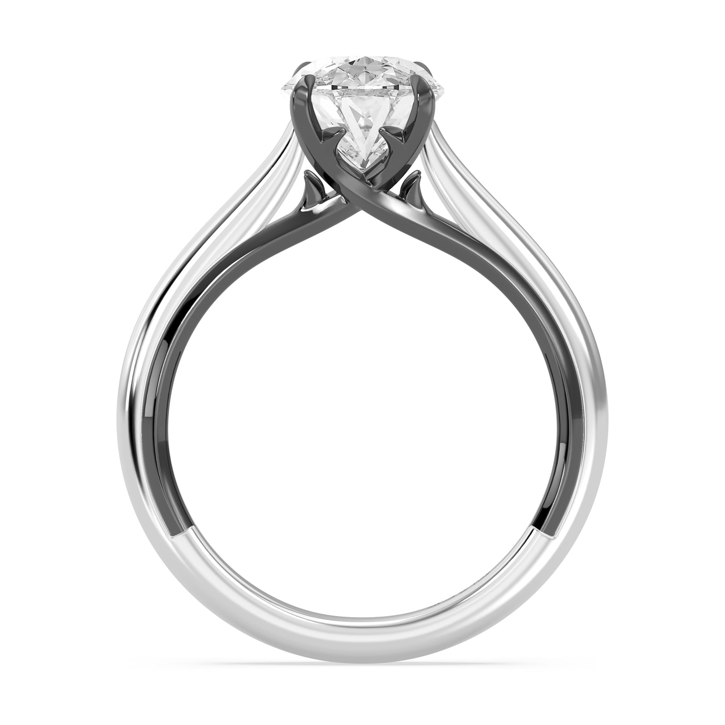 Enchanted Star 14K Gold And Black Rhodium With Lab Grown Diamonds, Disney’s Maleficent Solitaire Engagement Ring