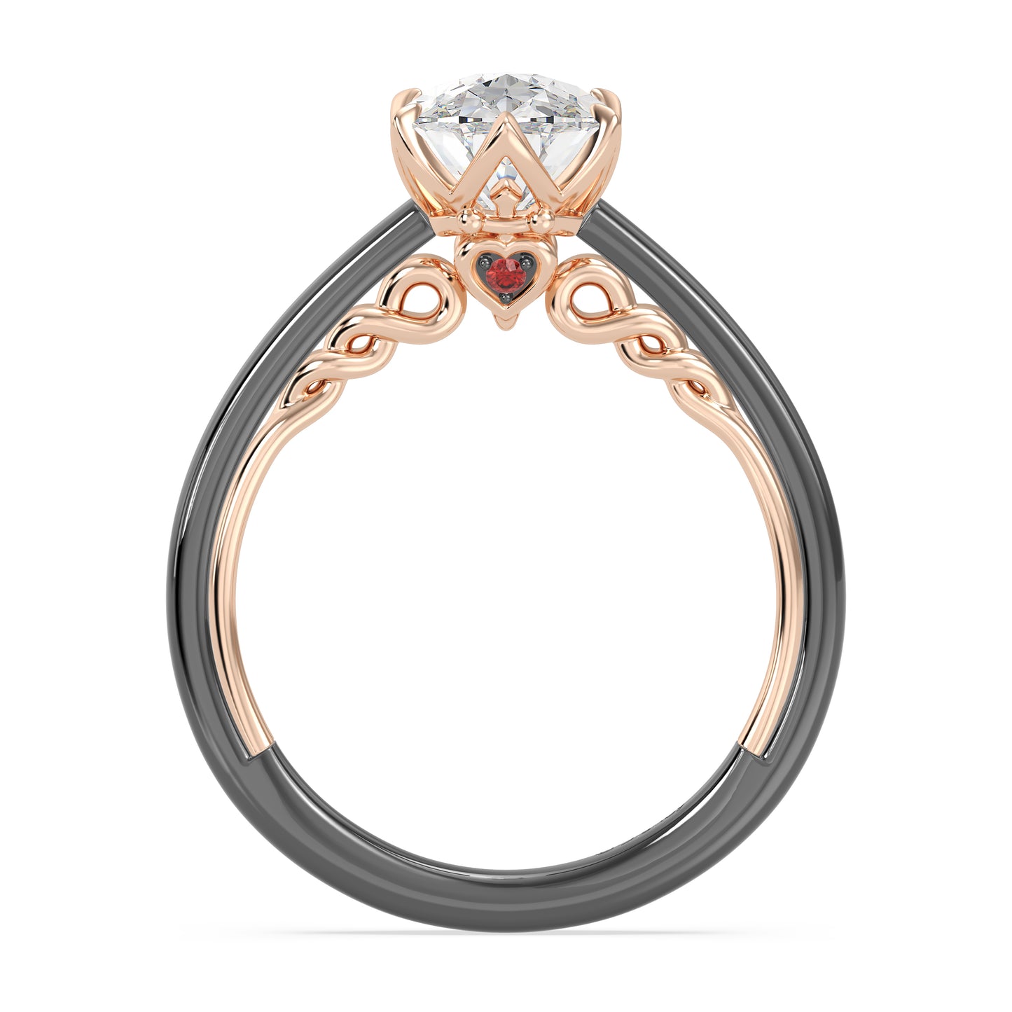 Enchanted Star Lab Grown Diamond with 14K Gold, Disney’s Evil Queen Six-Prong Studded Solitaire Engagement Ring