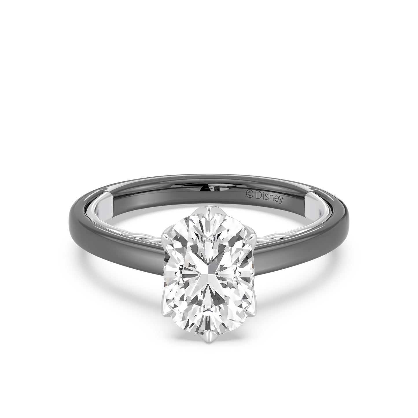 Enchanted Star Lab Grown Diamond with 14K Gold, Disney’s Evil Queen Six-Prong Studded Solitaire Engagement Ring