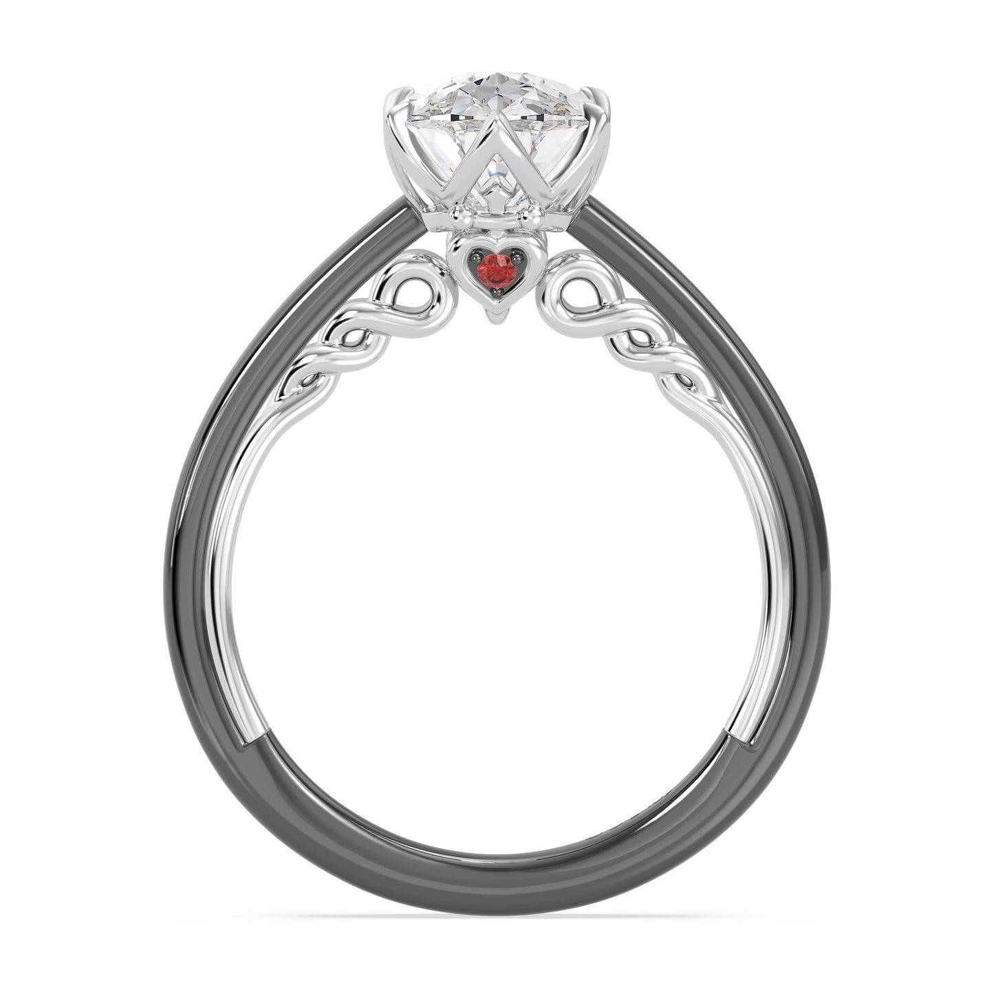 Enchanted Star Lab Grown Diamond with 14K Gold, Disney’s Evil Queen Six-Prong Studded Solitaire Engagement Ring