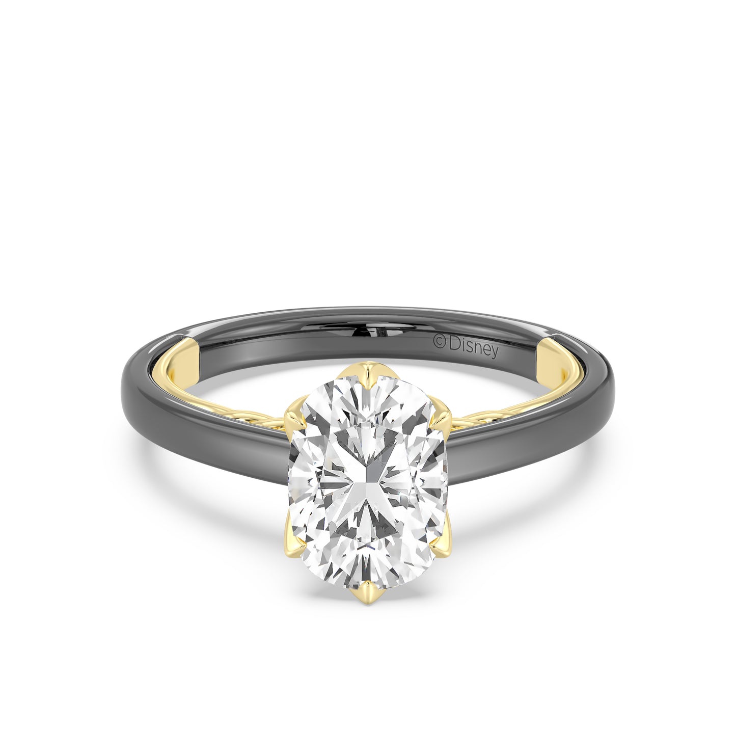 Enchanted Star Lab Grown Diamond with 14K Gold, Disney’s Evil Queen Six-Prong Studded Solitaire Engagement Ring