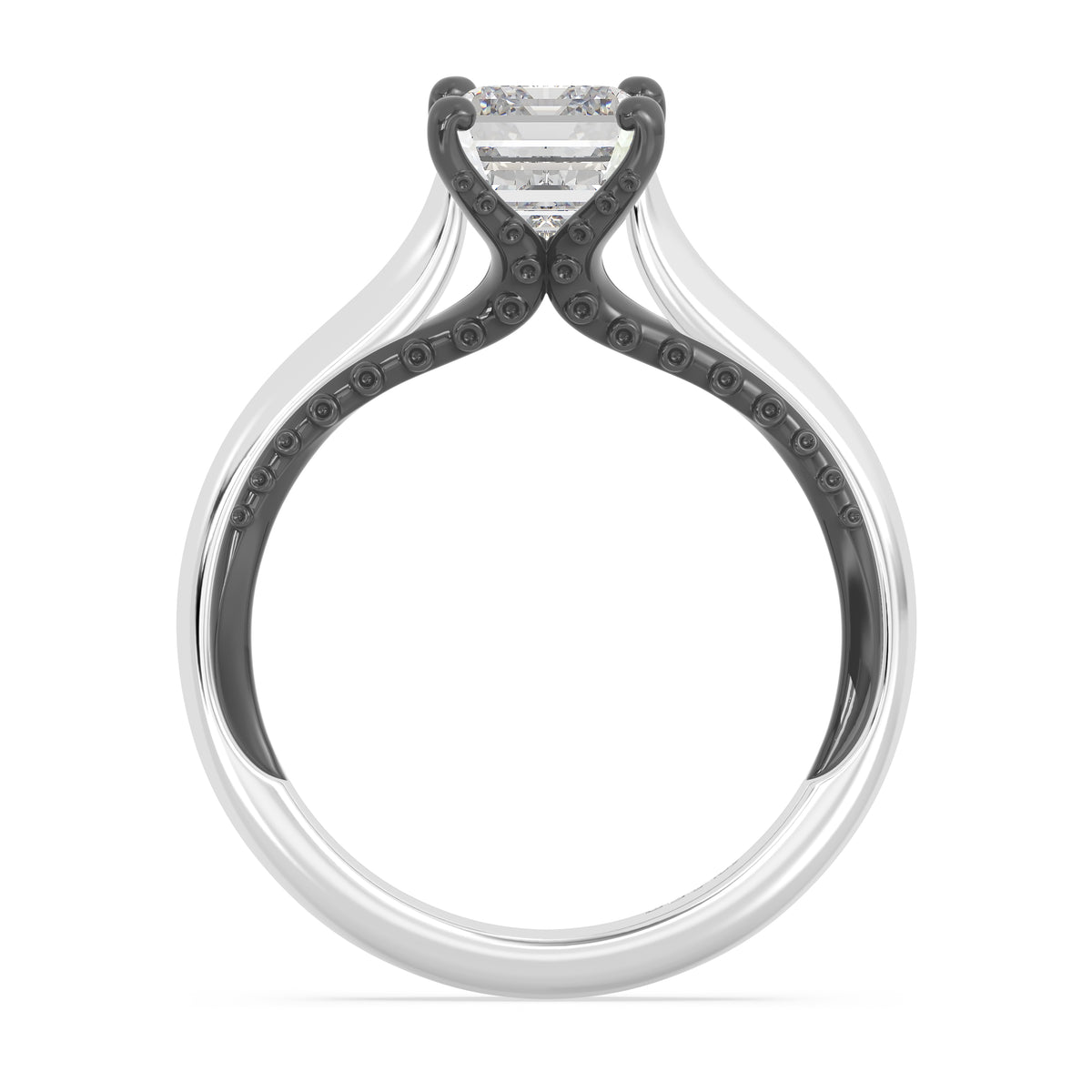 Enchanted Star 14K Gold And Black Rhodium With Lab Grown Diamonds, Disney’s Ursula Solitaire Engagement Ring