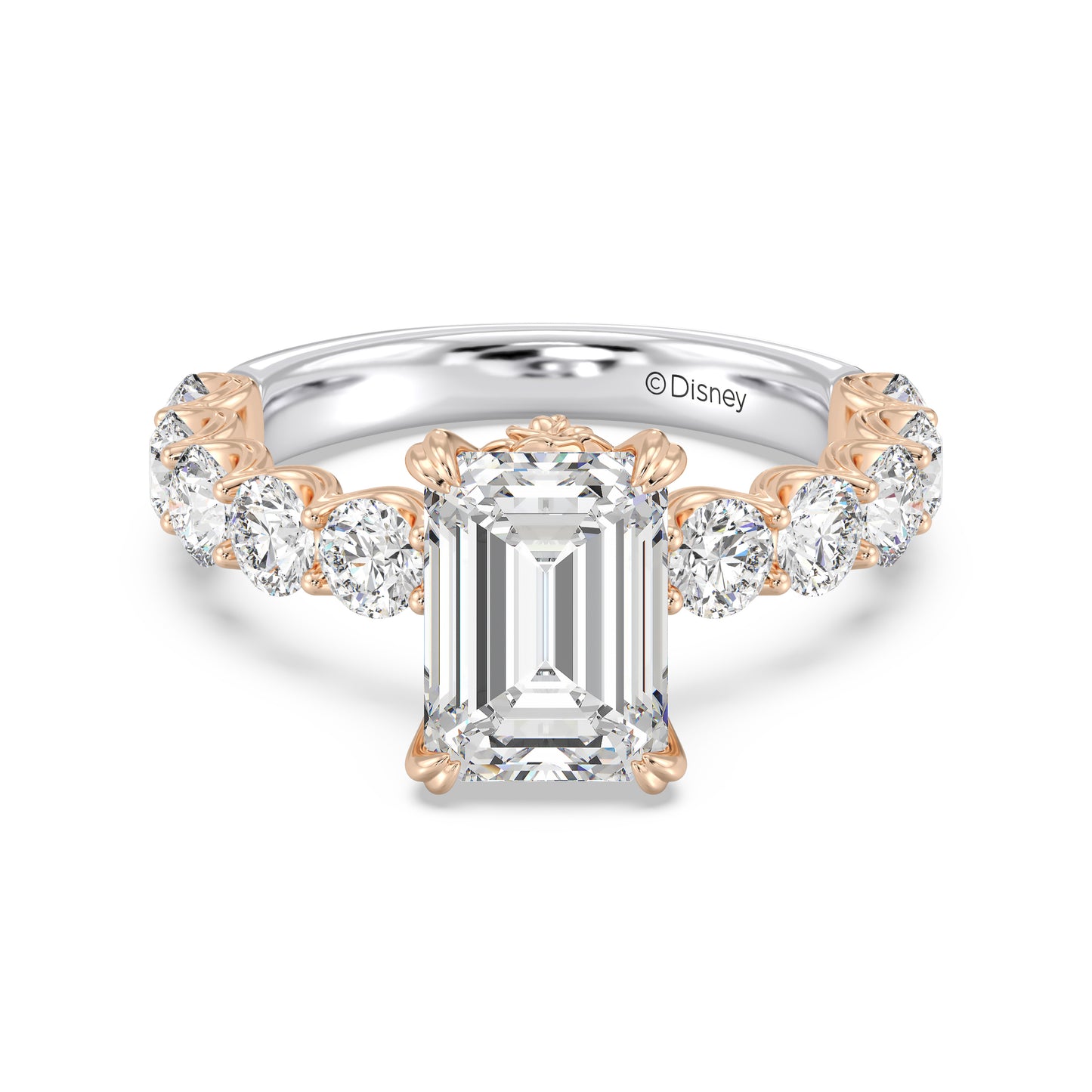 Enchanted Star Lab Grown Diamond And 14K Gold Disney Princess Belle Hidden Halo Engagement Ring