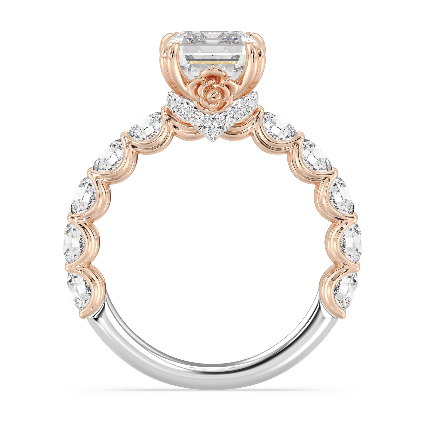 Enchanted Star Lab Grown Diamond And 14K Gold Disney Princess Belle Hidden Halo Engagement Ring