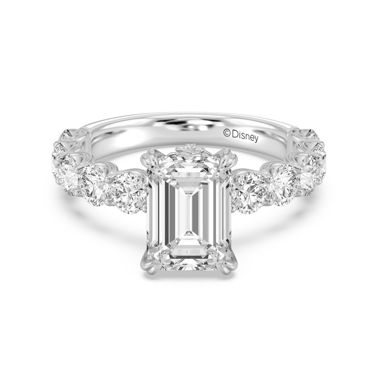 Enchanted Star Lab Grown Diamond And 14K Gold Disney Princess Belle Hidden Halo Engagement Ring