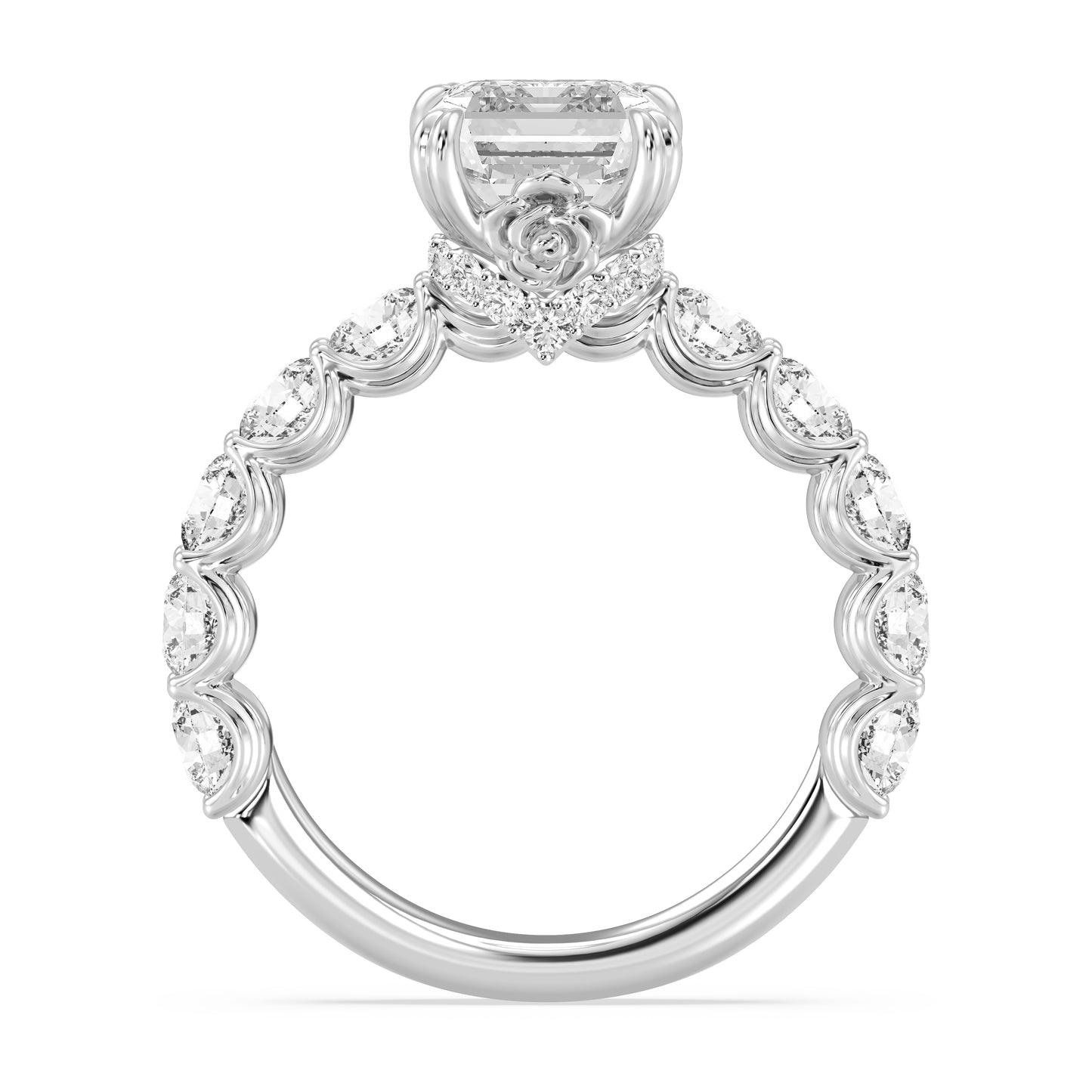 Enchanted Star Lab Grown Diamond And 14K Gold Disney Princess Belle Hidden Halo Engagement Ring
