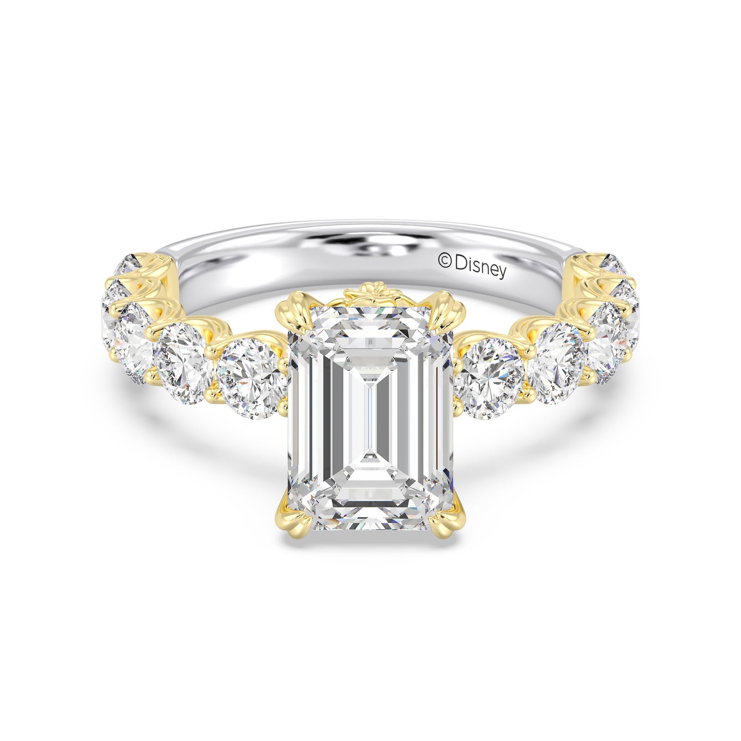 Enchanted Star Lab Grown Diamond And 14K Gold Disney Princess Belle Hidden Halo Engagement Ring