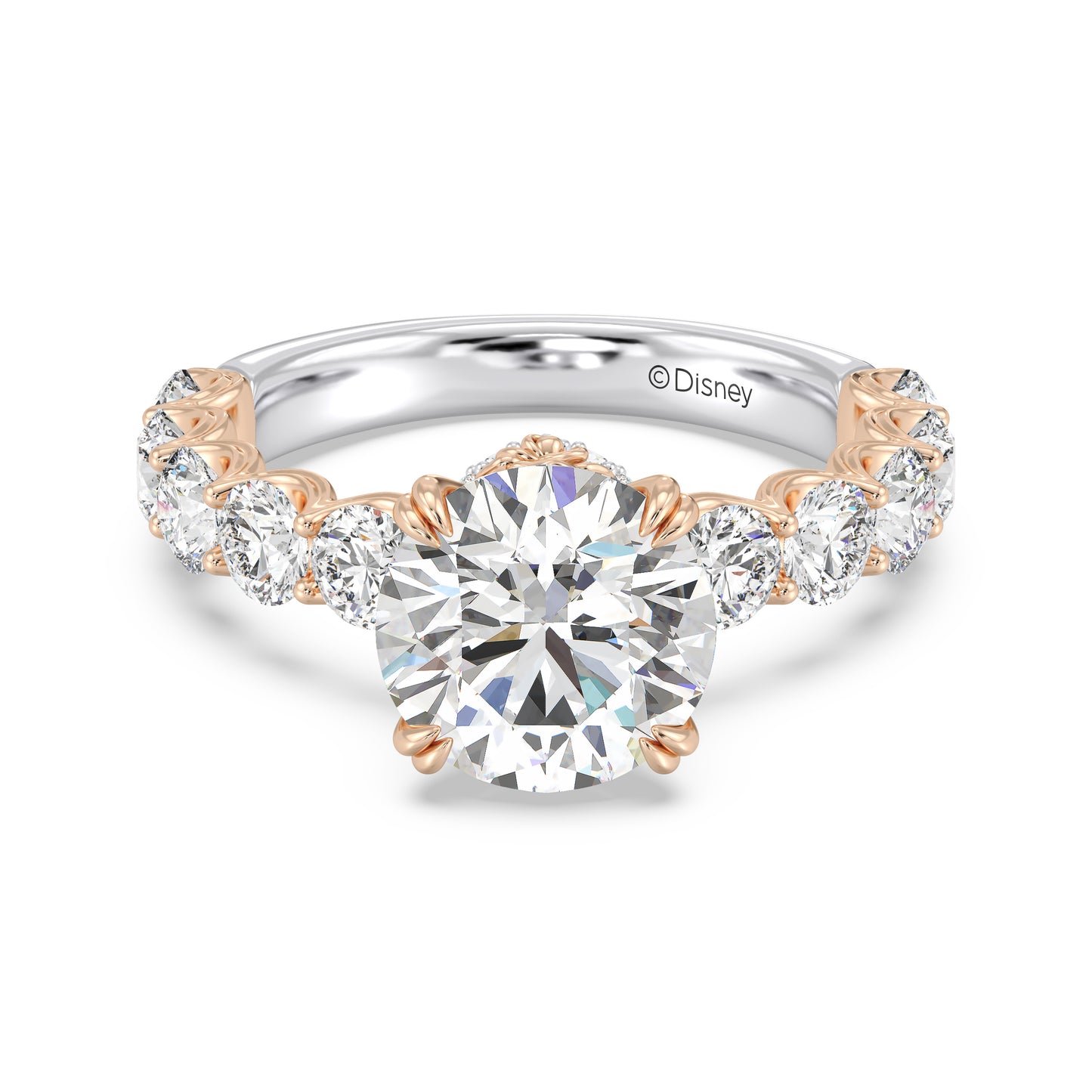 Enchanted Star Lab Grown Diamond And 14K Gold Disney Princess Belle Hidden Halo Engagement Ring