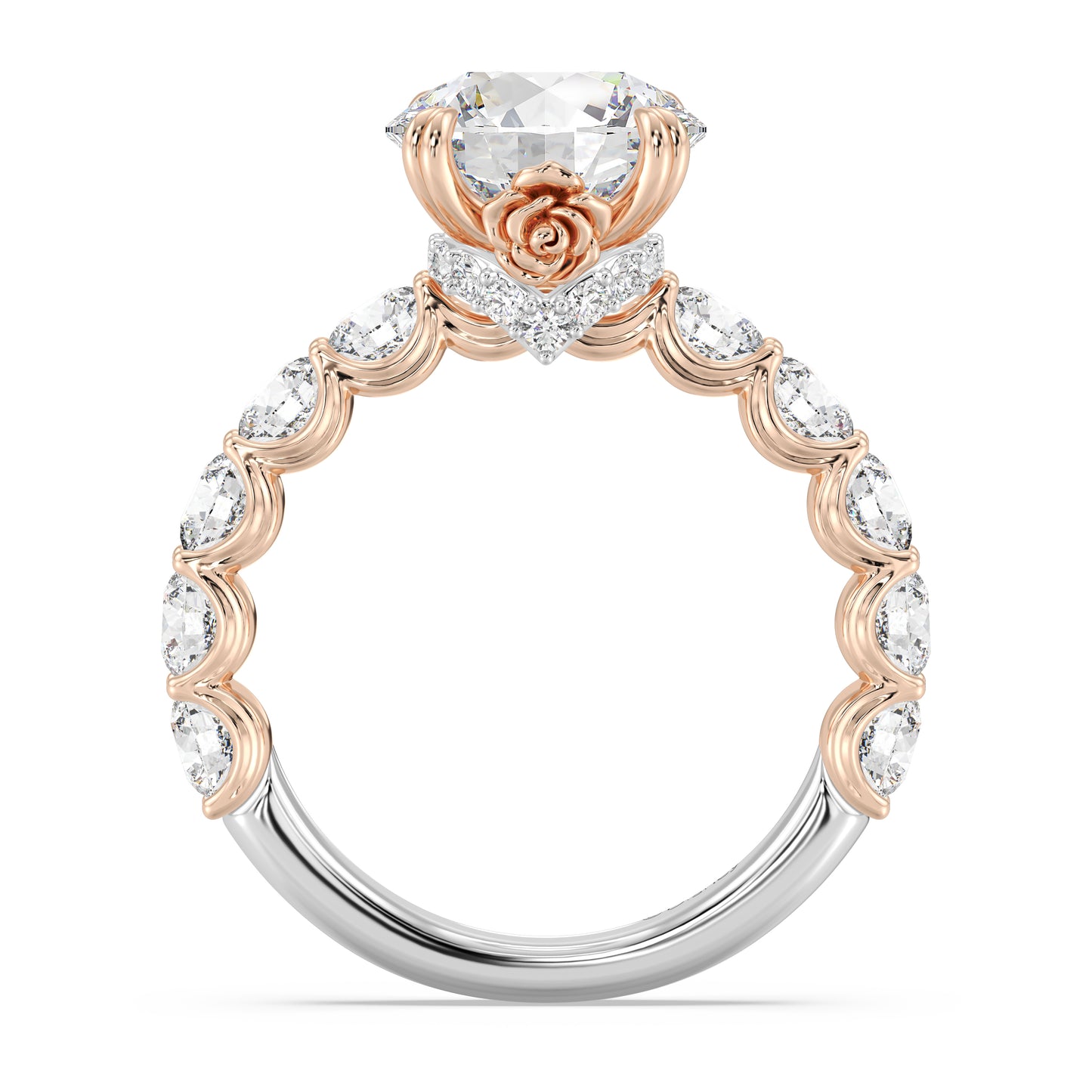 Enchanted Star Lab Grown Diamond And 14K Gold Disney Princess Belle Hidden Halo Engagement Ring