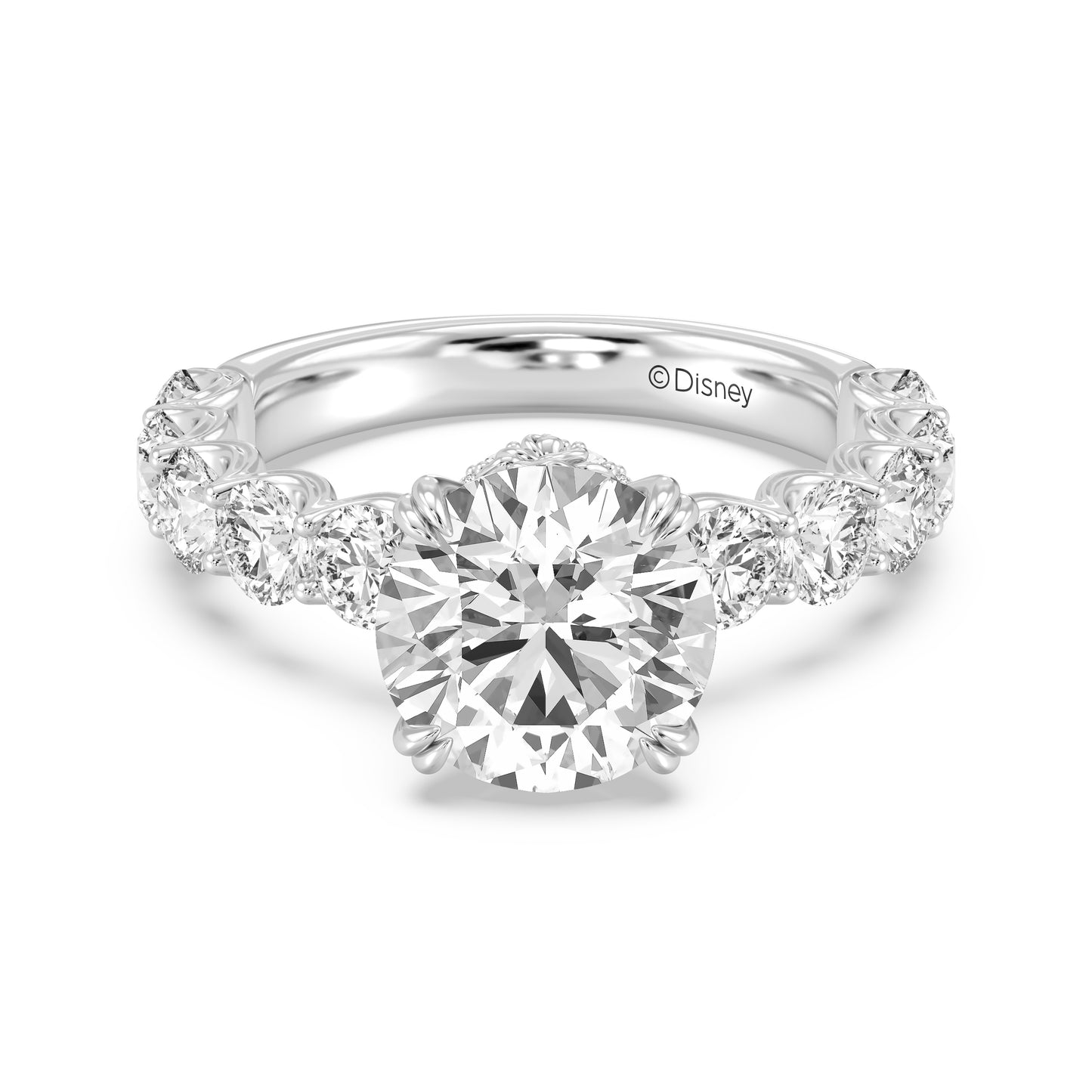 Enchanted Star Lab Grown Diamond And 14K Gold Disney Princess Belle Hidden Halo Engagement Ring