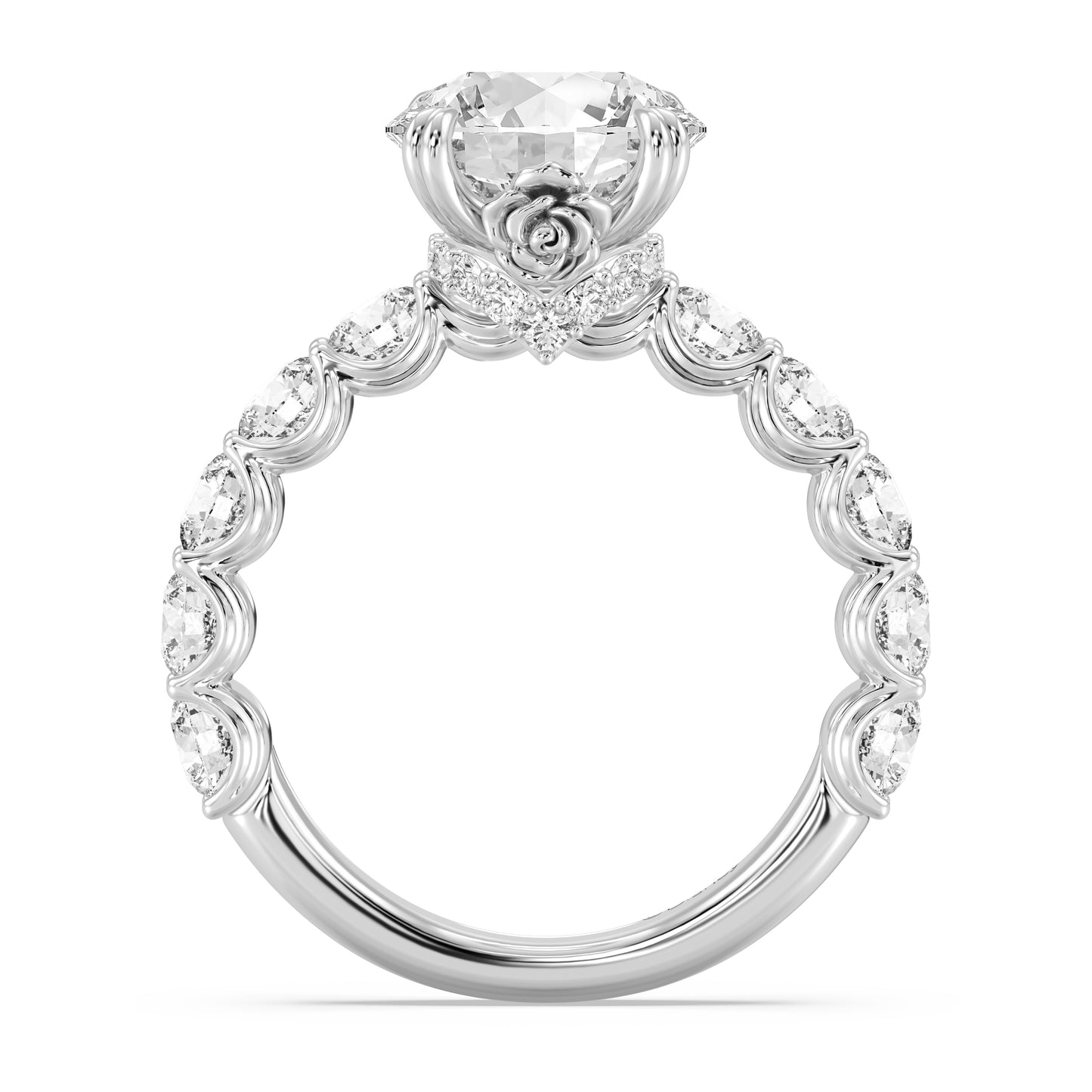 Enchanted Star Lab Grown Diamond And 14K Gold Disney Princess Belle Hidden Halo Engagement Ring