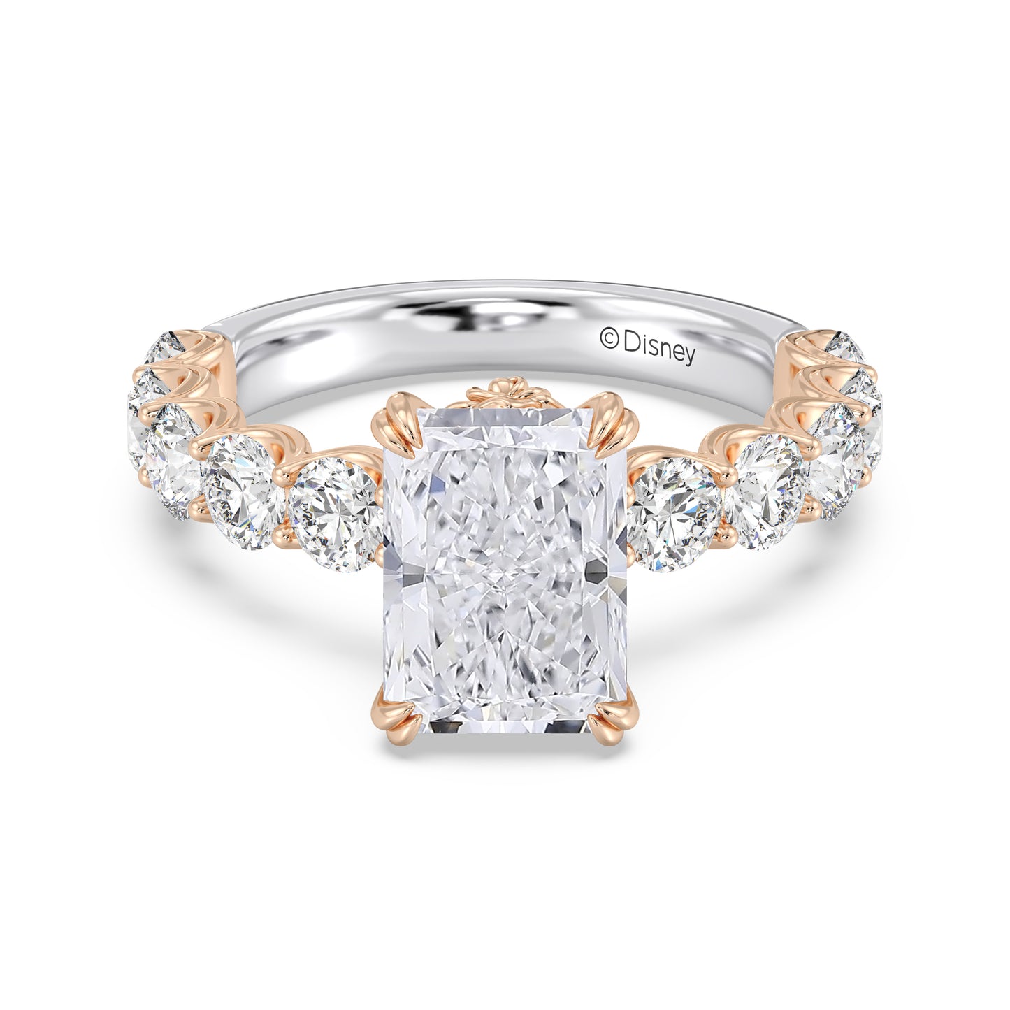 Enchanted Star Lab Grown Diamond And 14K Gold Disney Princess Belle Hidden Halo Engagement Ring