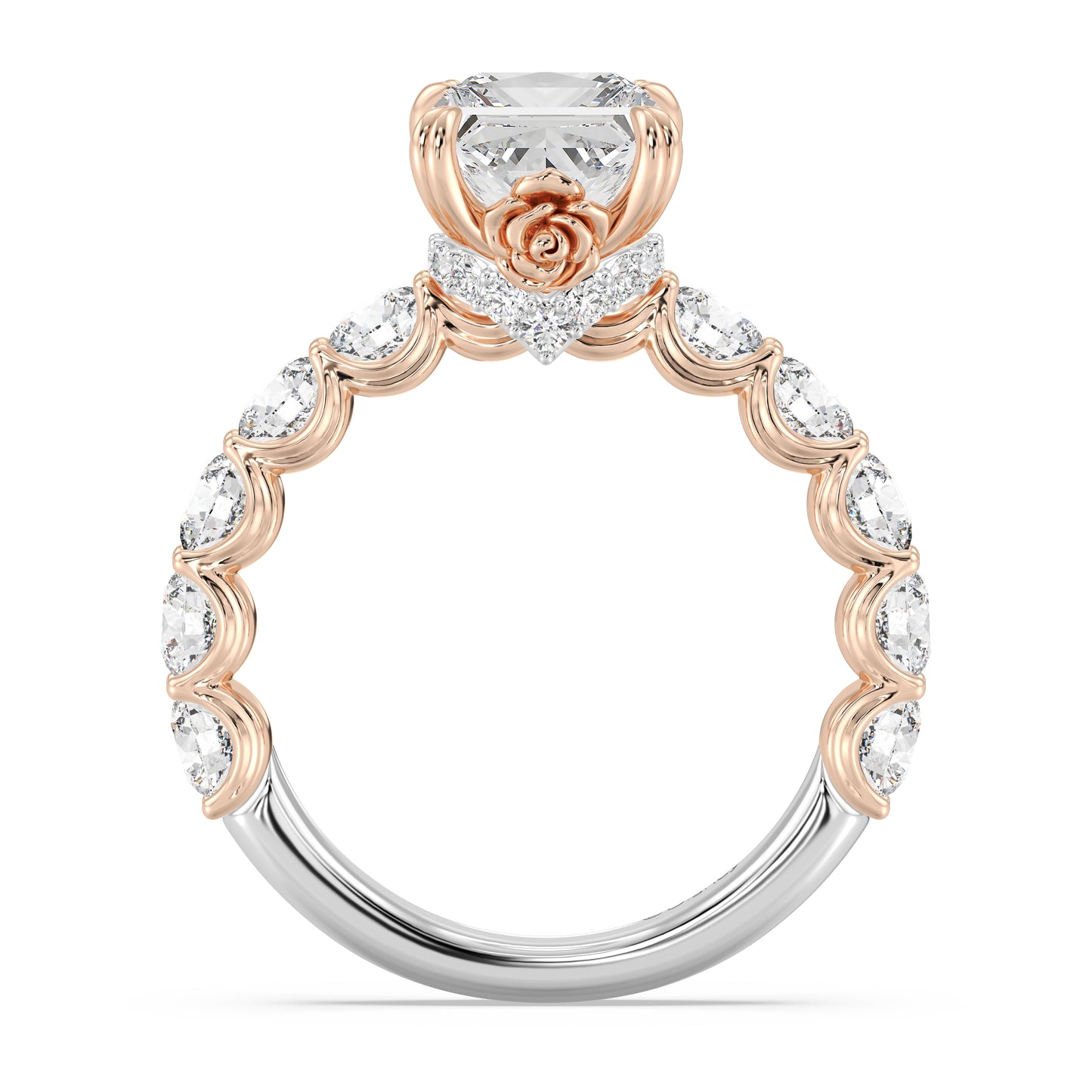 Enchanted Star Lab Grown Diamond And 14K Gold Disney Princess Belle Hidden Halo Engagement Ring