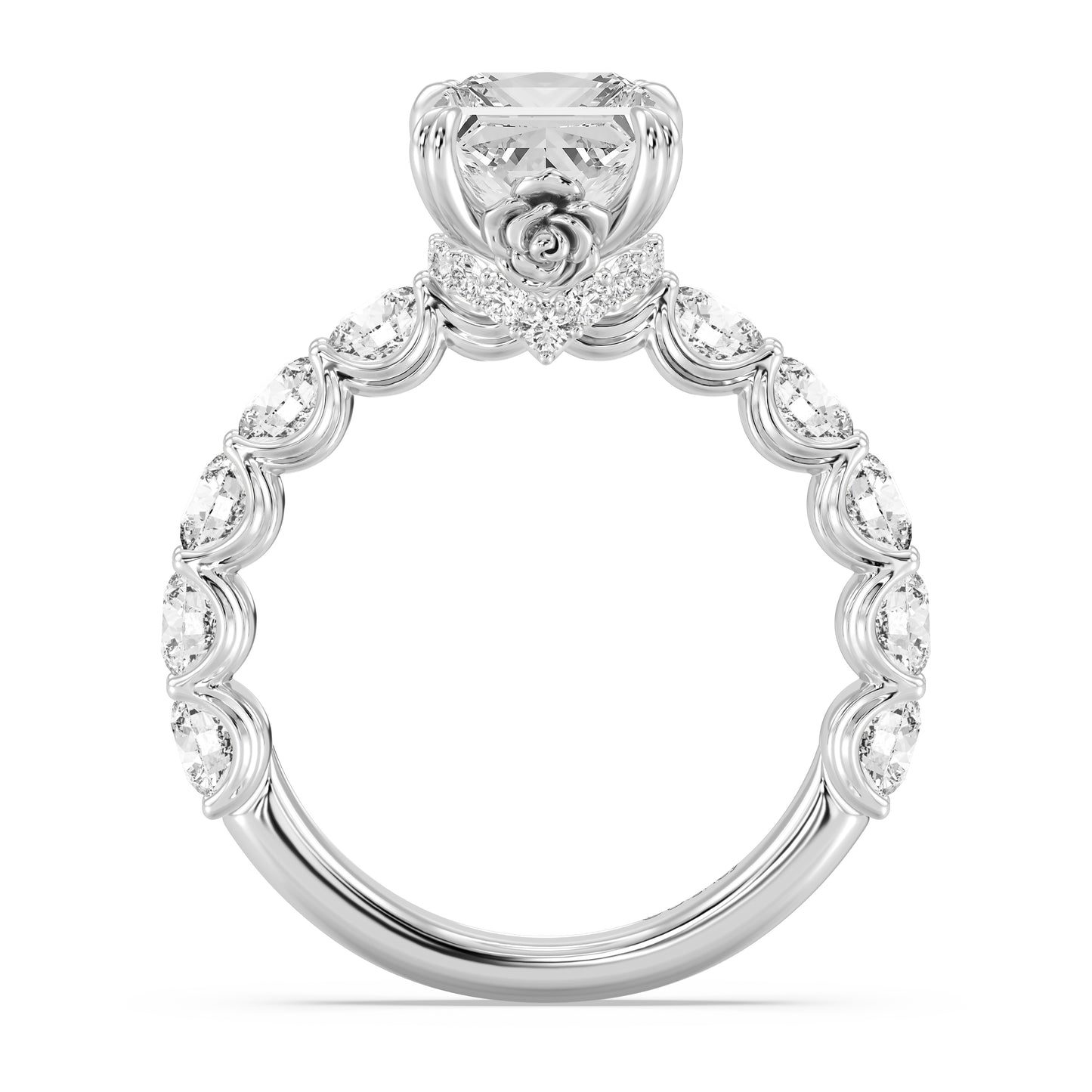 Enchanted Star Lab Grown Diamond And 14K Gold Disney Princess Belle Hidden Halo Engagement Ring