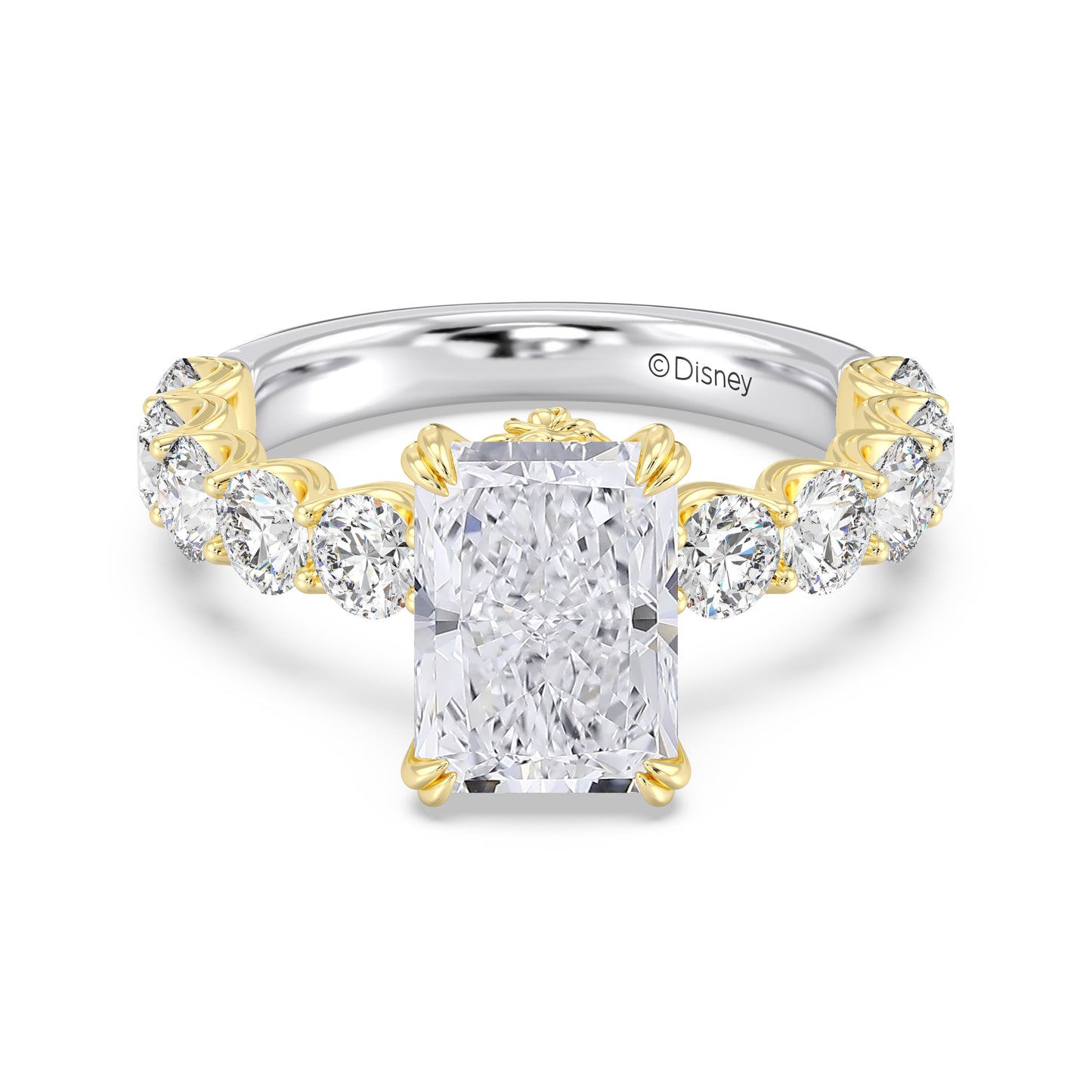 Enchanted Star Lab Grown Diamond And 14K Gold Disney Princess Belle Hidden Halo Engagement Ring