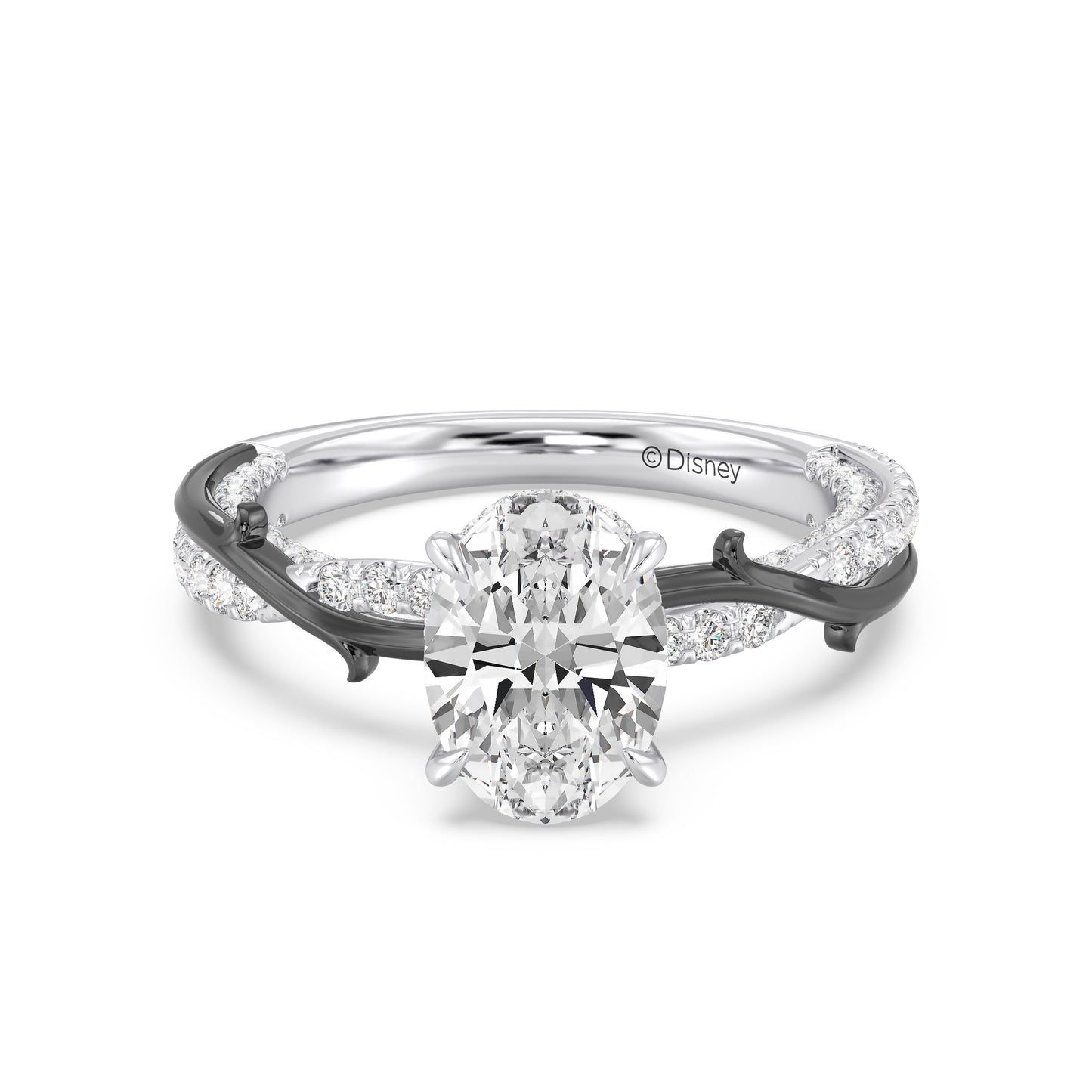 Enchanted Star Lab Grown Diamond And 14K Gold, Disney Villain Maleficent Twisted Hidden Halo Engagement Ring