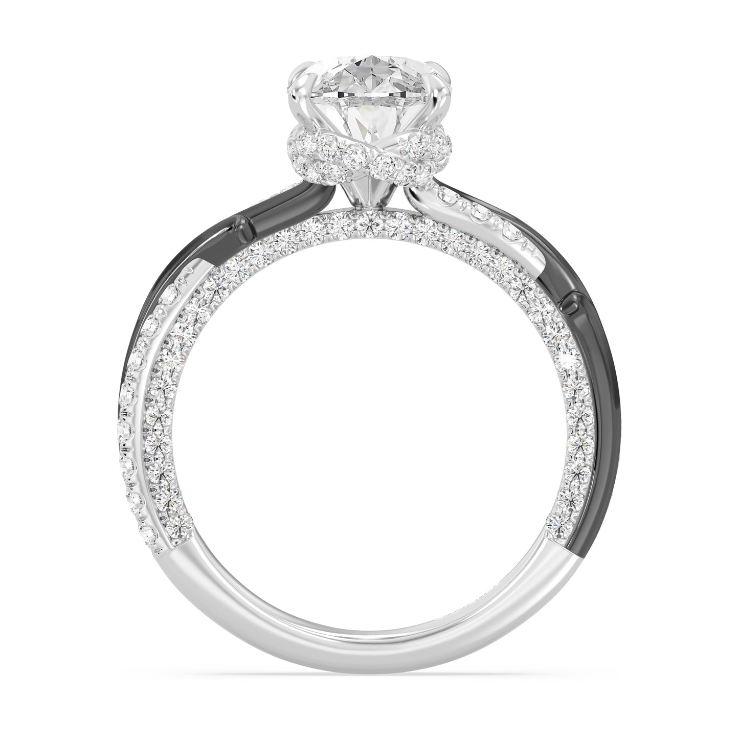 Enchanted Star Lab Grown Diamond And 14K Gold, Disney Villain Maleficent Twisted Hidden Halo Engagement Ring