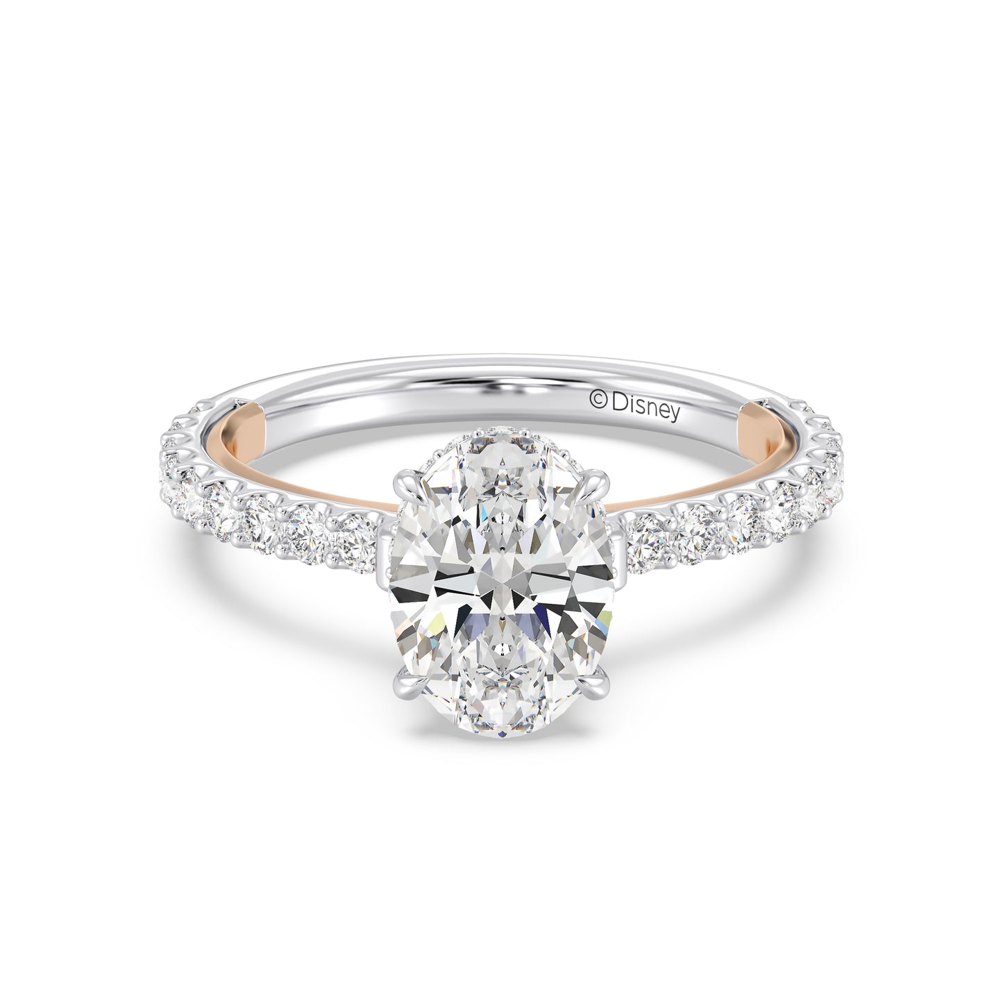 Enchanted Star Lab Grown Diamond And 14K Gold, Disney Princess Belle Hidden Halo Rose Engagement Ring
