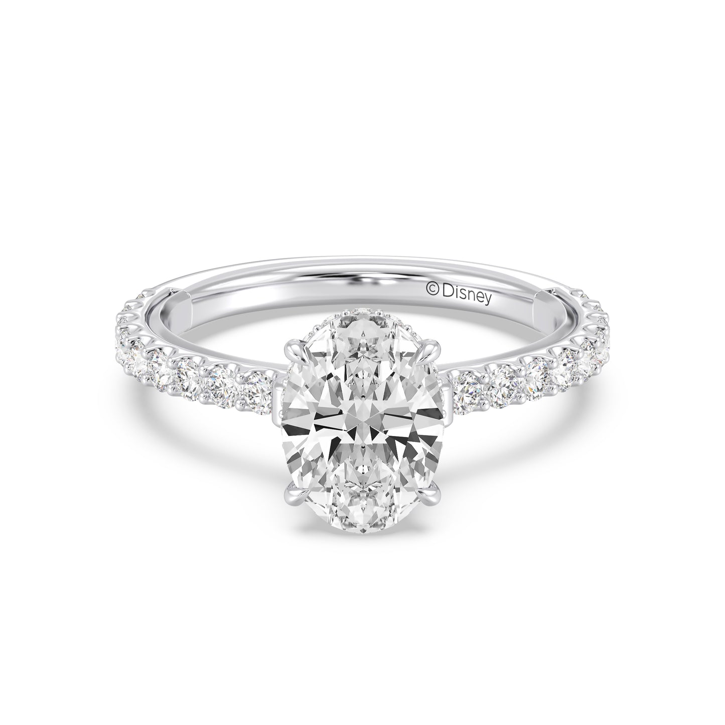 Enchanted Star Lab Grown Diamond And 14K Gold, Disney Princess Belle Hidden Halo Rose Engagement Ring