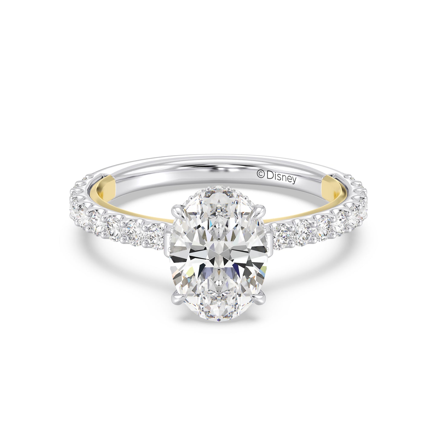 Enchanted Star Lab Grown Diamond And 14K Gold, Disney Princess Belle Hidden Halo Rose Engagement Ring