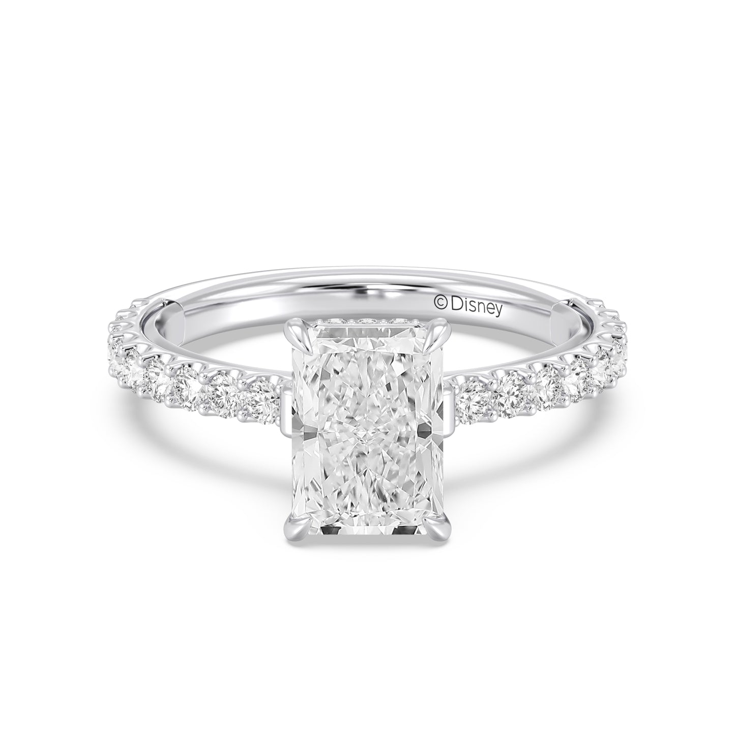 Enchanted Star Lab Grown Diamond And 14K Gold, Disney Princess Belle Hidden Halo Rose Engagement Ring