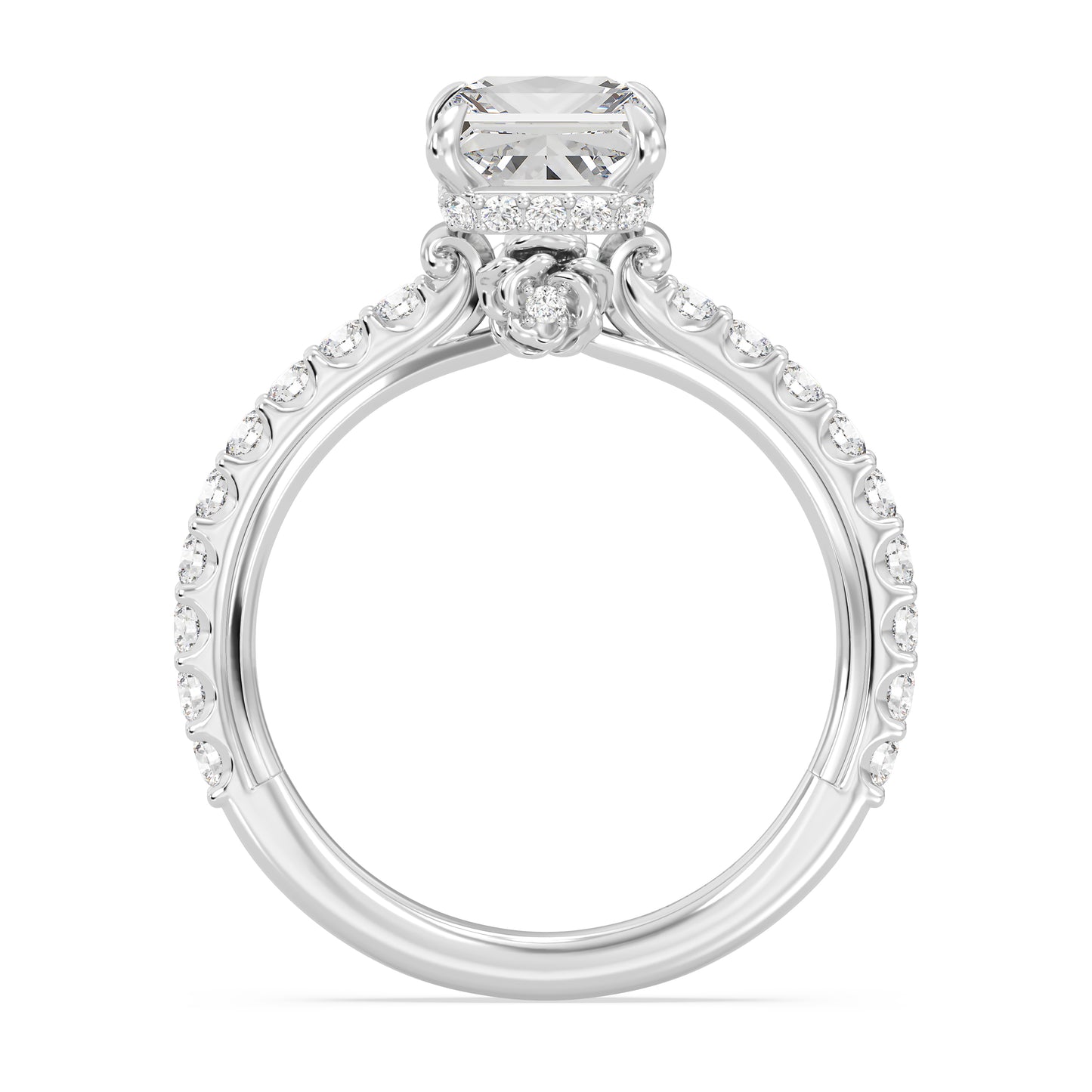 Enchanted Star Lab Grown Diamond And 14K Gold, Disney Princess Belle Hidden Halo Rose Engagement Ring