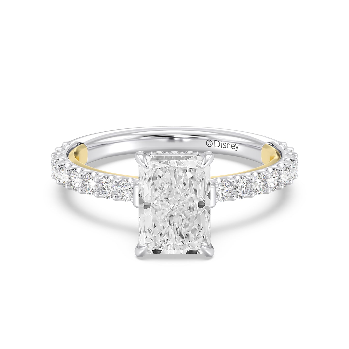 Enchanted Star Lab Grown Diamond And 14K Gold, Disney Princess Belle Hidden Halo Rose Engagement Ring