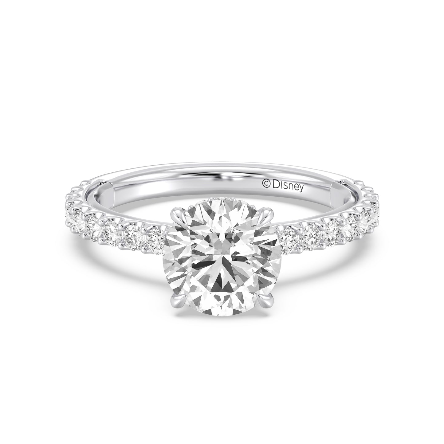 Enchanted Star Lab Grown Diamond And 14K Gold, Disney Princess Belle Hidden Halo Rose Engagement Ring
