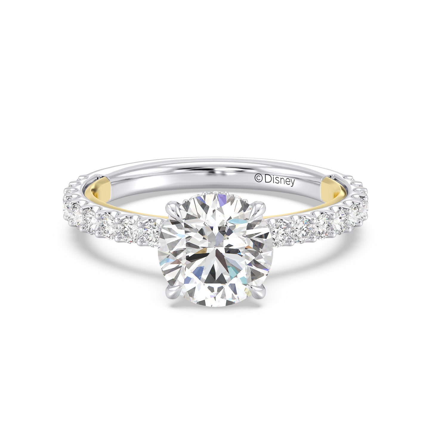 Enchanted Star Lab Grown Diamond And 14K Gold, Disney Princess Belle Hidden Halo Rose Engagement Ring