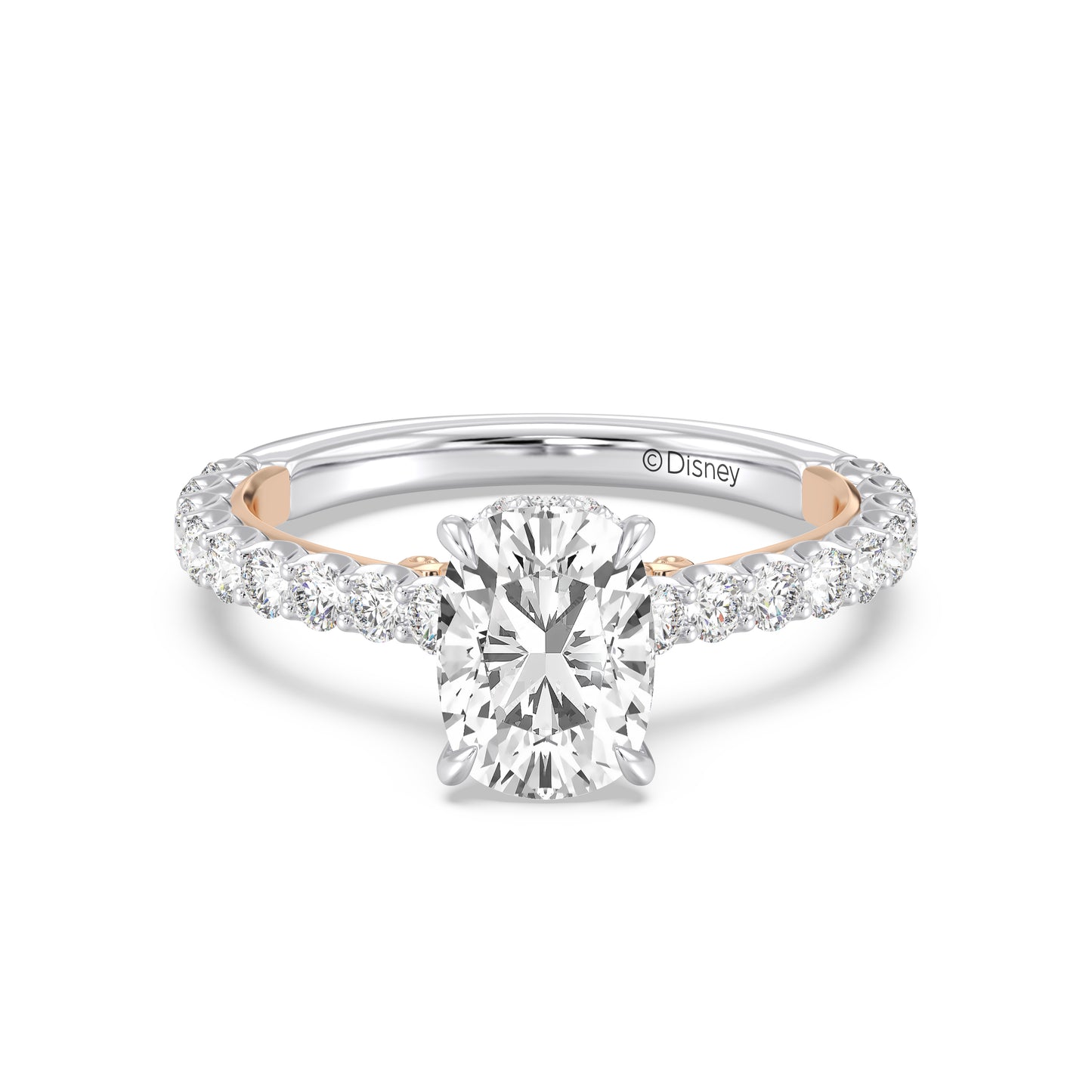 Enchanted Star Lab Grown Diamond And 14K Gold, Disney's Belle Pavé Rose Engagement Ring