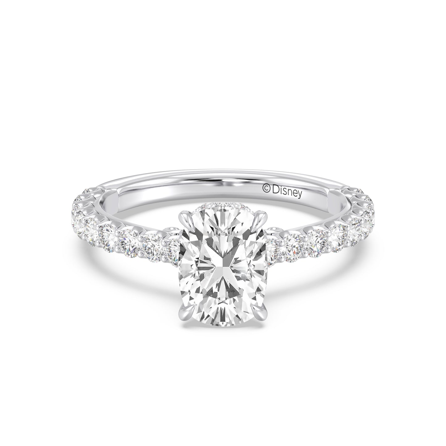 Enchanted Star Lab Grown Diamond And 14K Gold, Disney's Belle Pavé Rose Engagement Ring