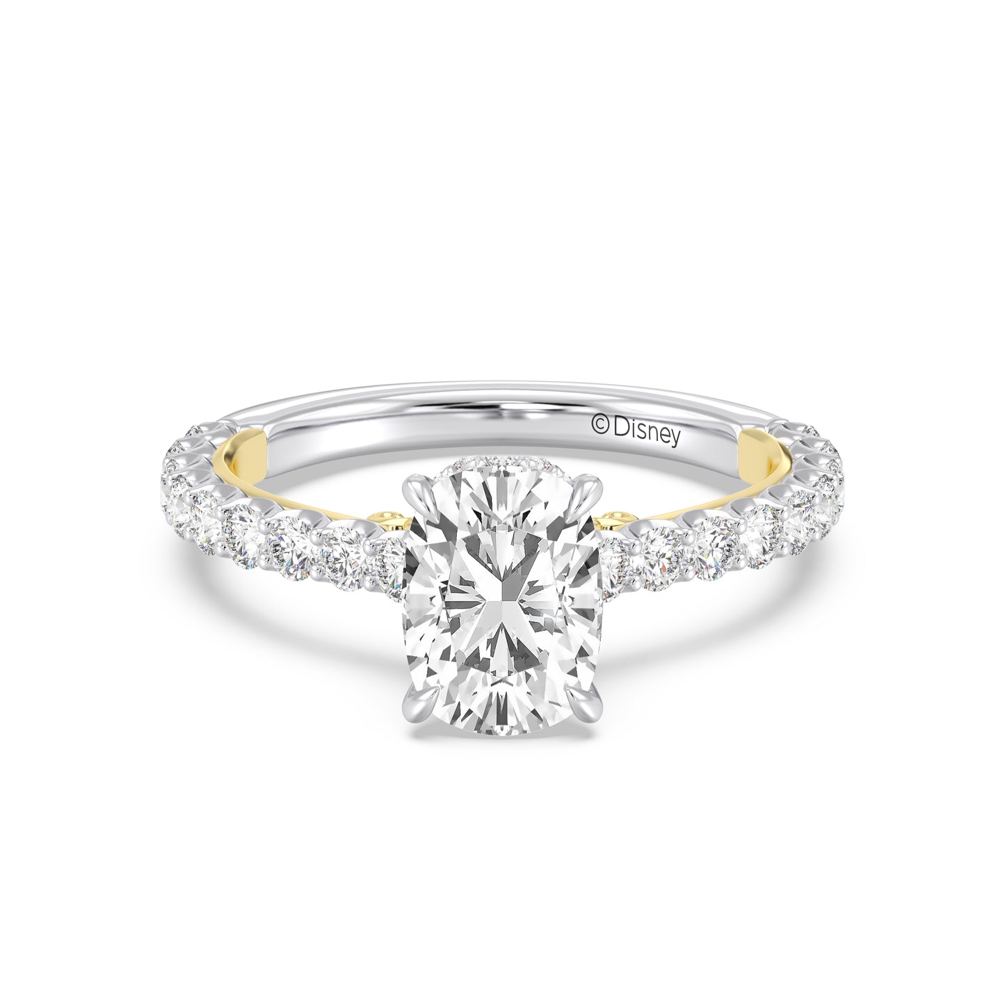 Enchanted Star Lab Grown Diamond And 14K Gold, Disney's Belle Pavé Rose Engagement Ring