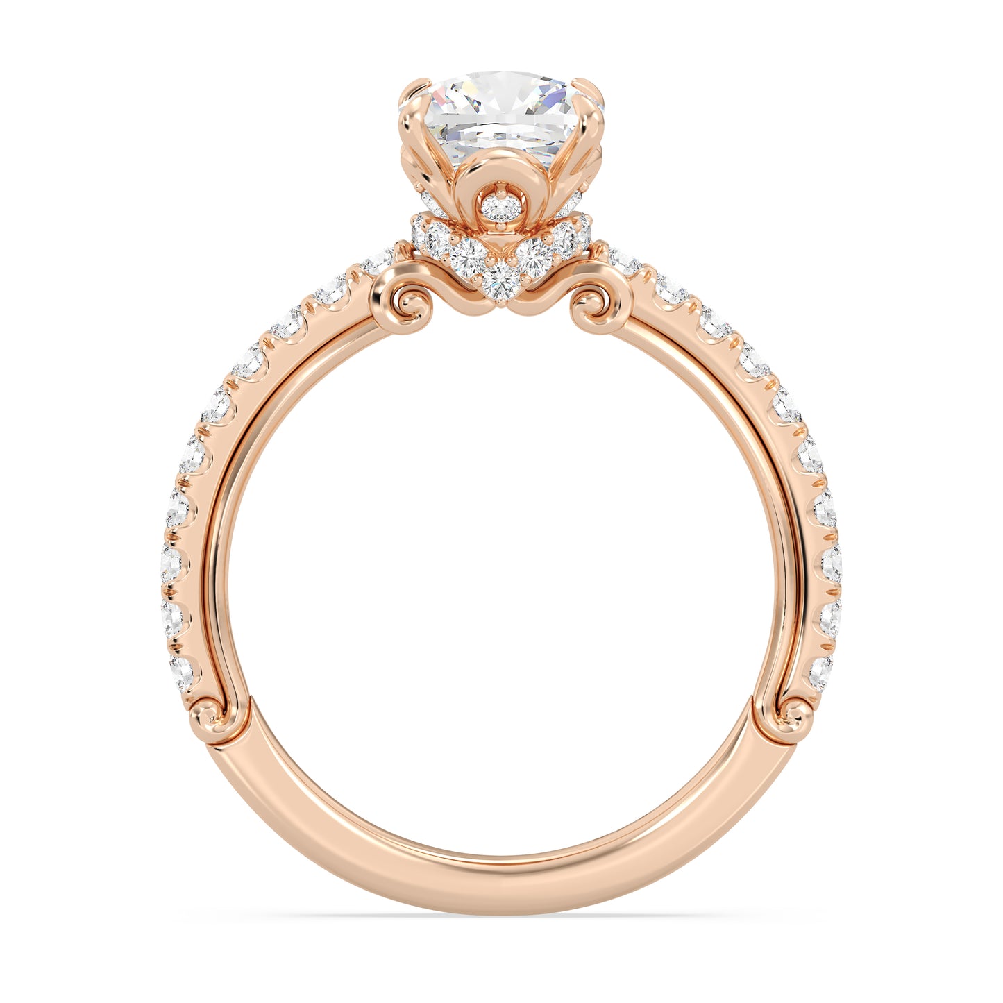 Enchanted Star Lab Grown Diamond And 14K Gold, Disney Princess Cinderella Hidden Halo Engagement Ring