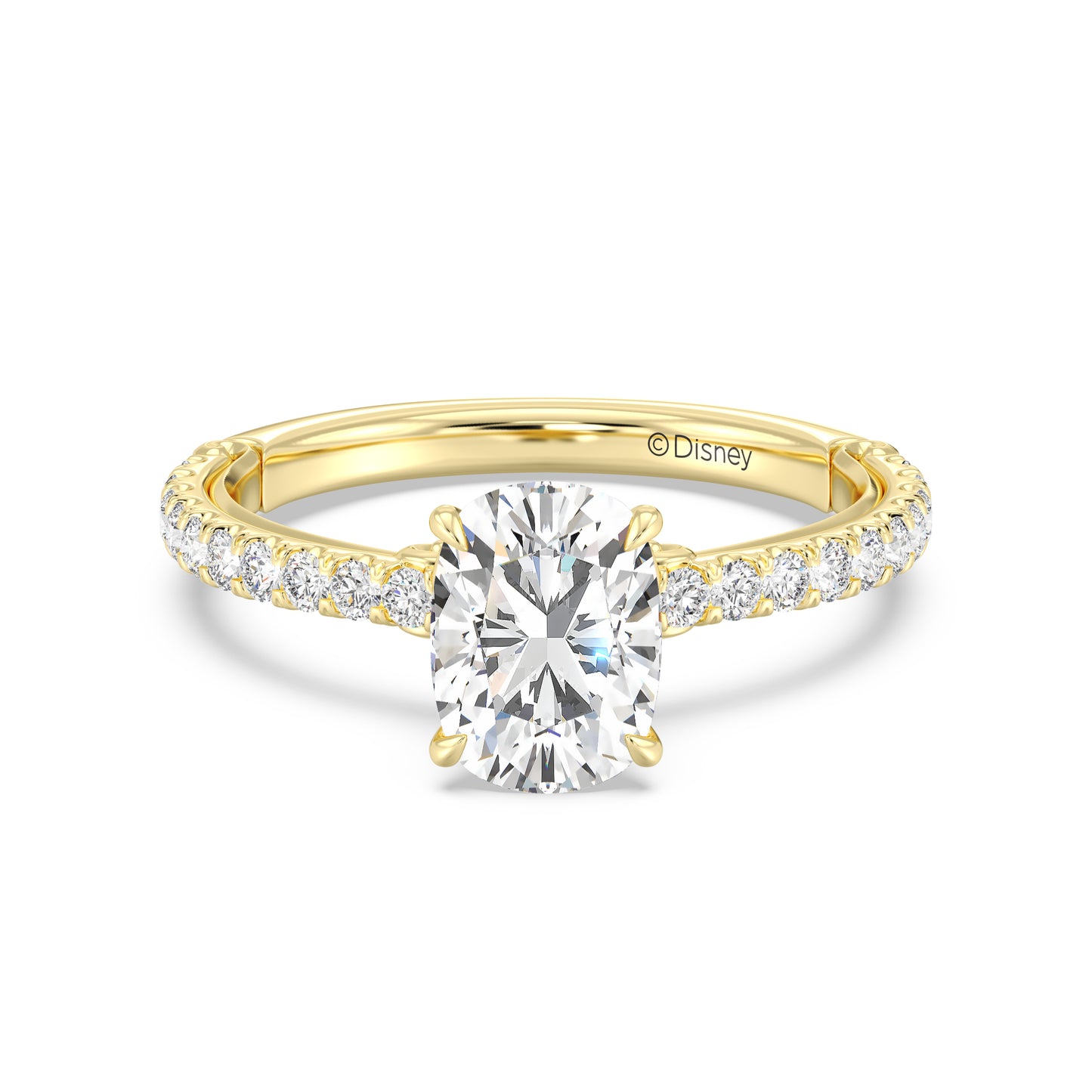 Enchanted Star Lab Grown Diamond And 14K Gold, Disney Princess Cinderella Hidden Halo Engagement Ring