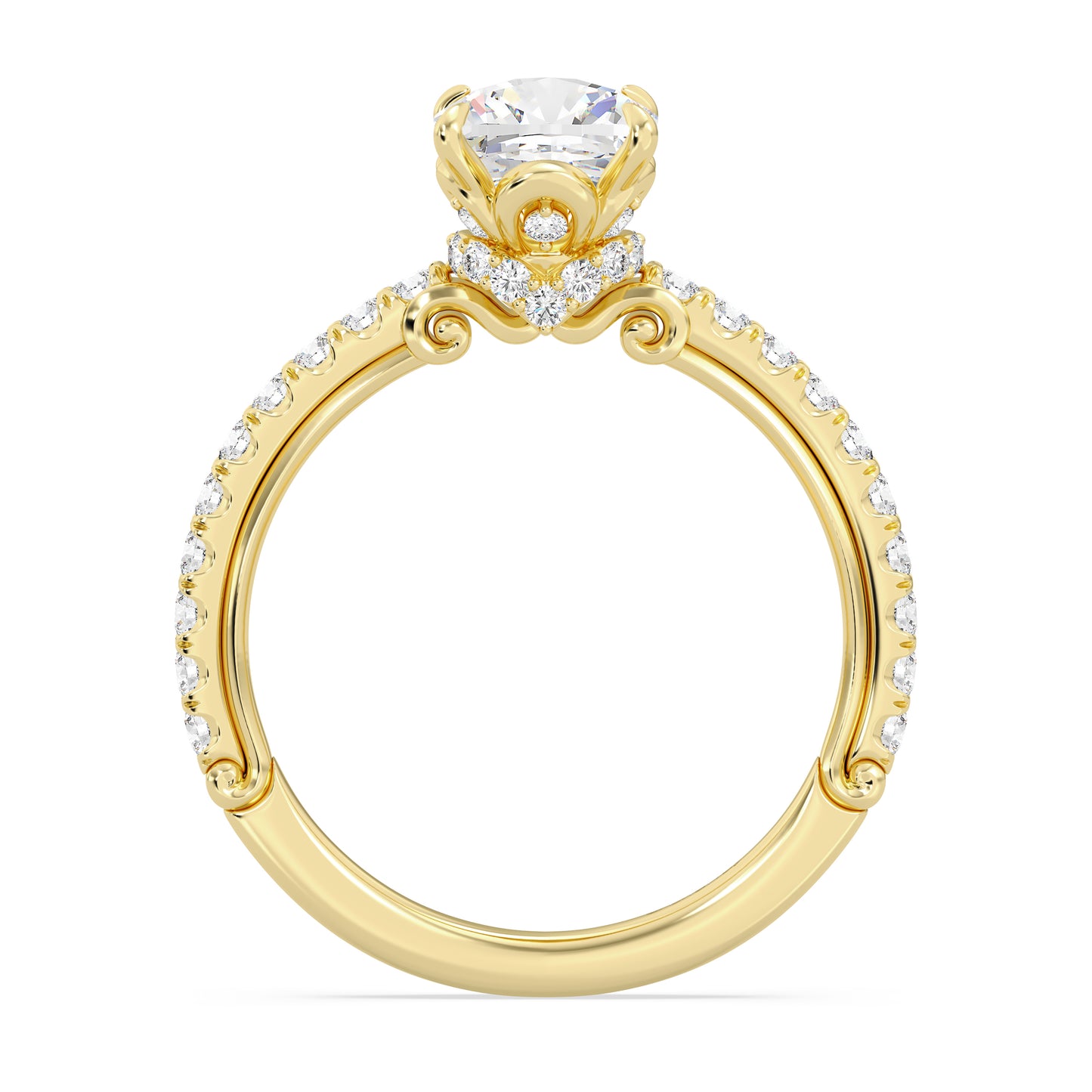 Enchanted Star Lab Grown Diamond And 14K Gold, Disney Princess Cinderella Hidden Halo Engagement Ring