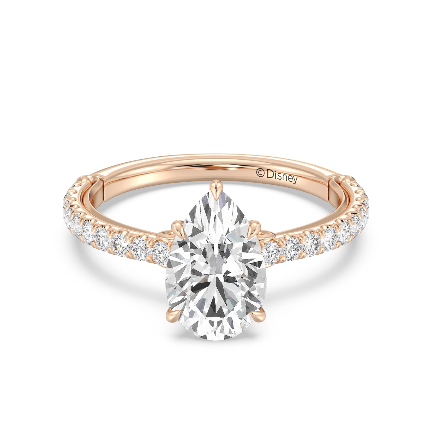 Enchanted Star Lab Grown Diamond And 14K Gold, Disney Princess Cinderella Hidden Halo Engagement Ring