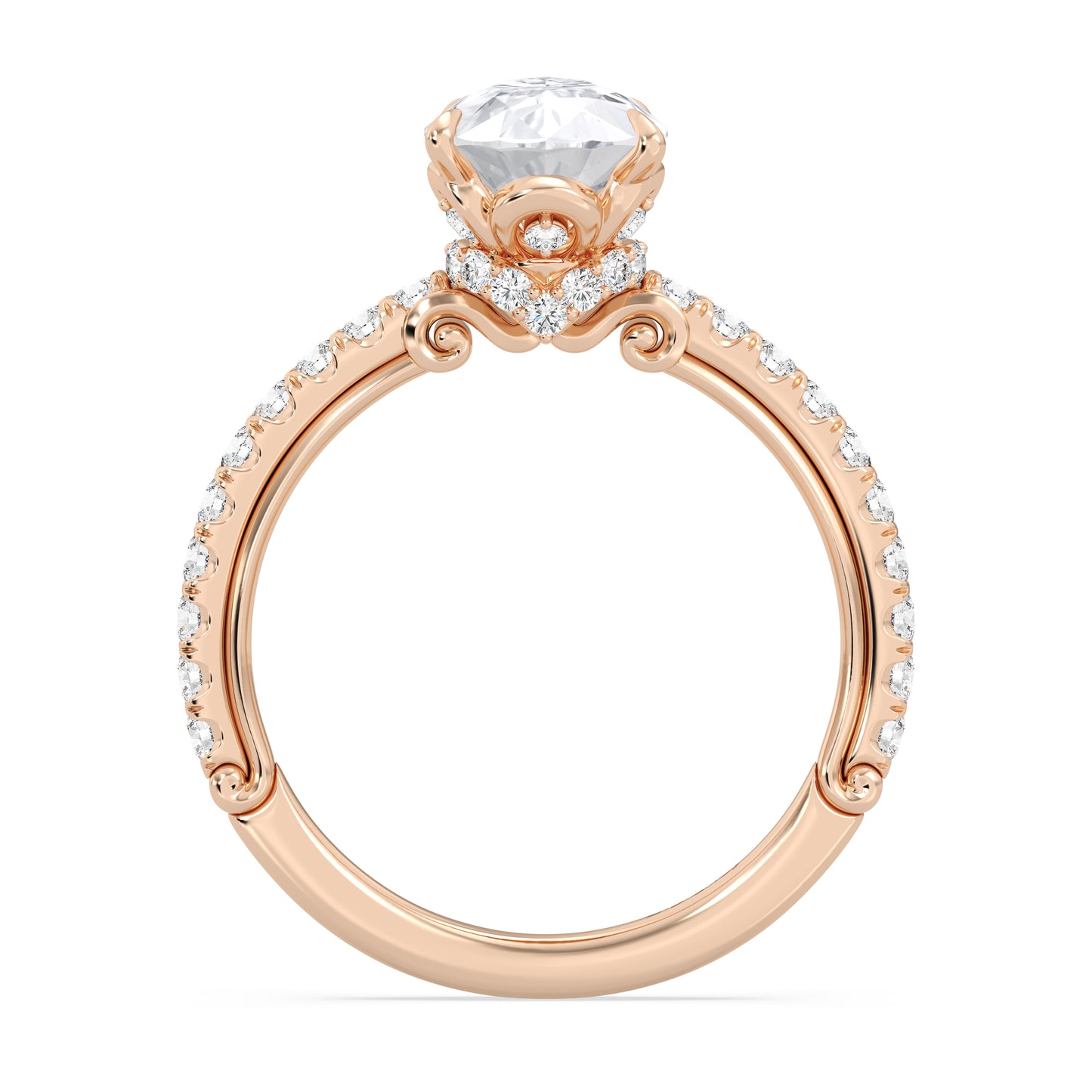 Enchanted Star Lab Grown Diamond And 14K Gold, Disney Princess Cinderella Hidden Halo Engagement Ring