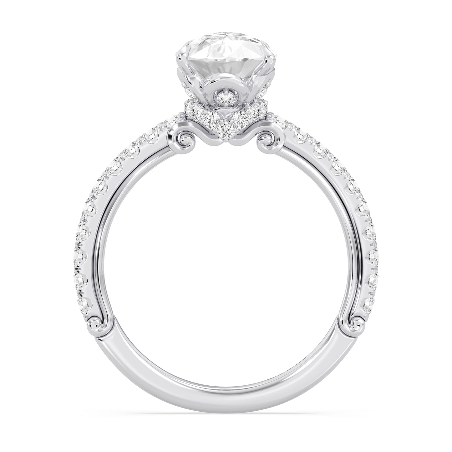 Enchanted Star Lab Grown Diamond And 14K Gold, Disney Princess Cinderella Hidden Halo Engagement Ring