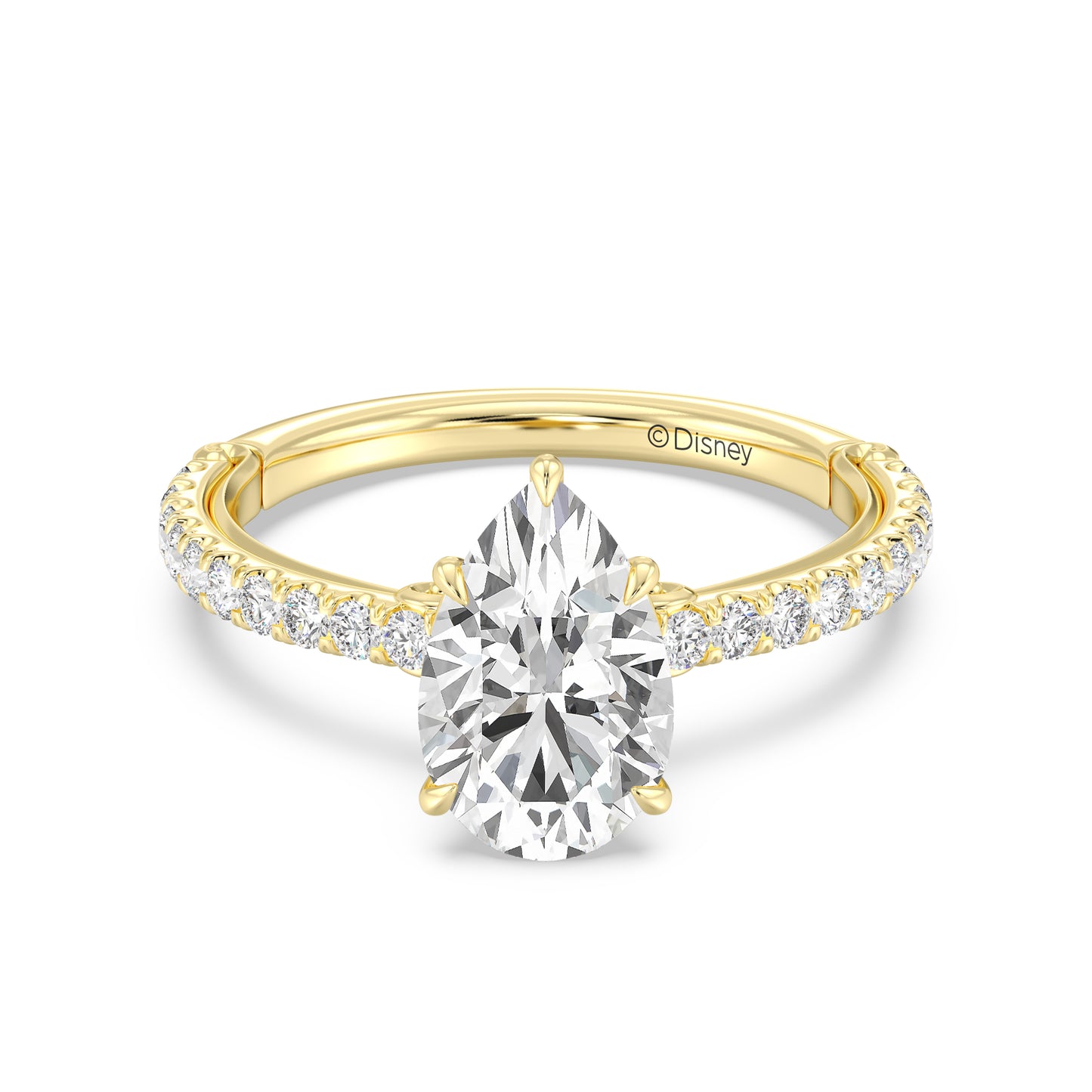 Enchanted Star Lab Grown Diamond And 14K Gold, Disney Princess Cinderella Hidden Halo Engagement Ring