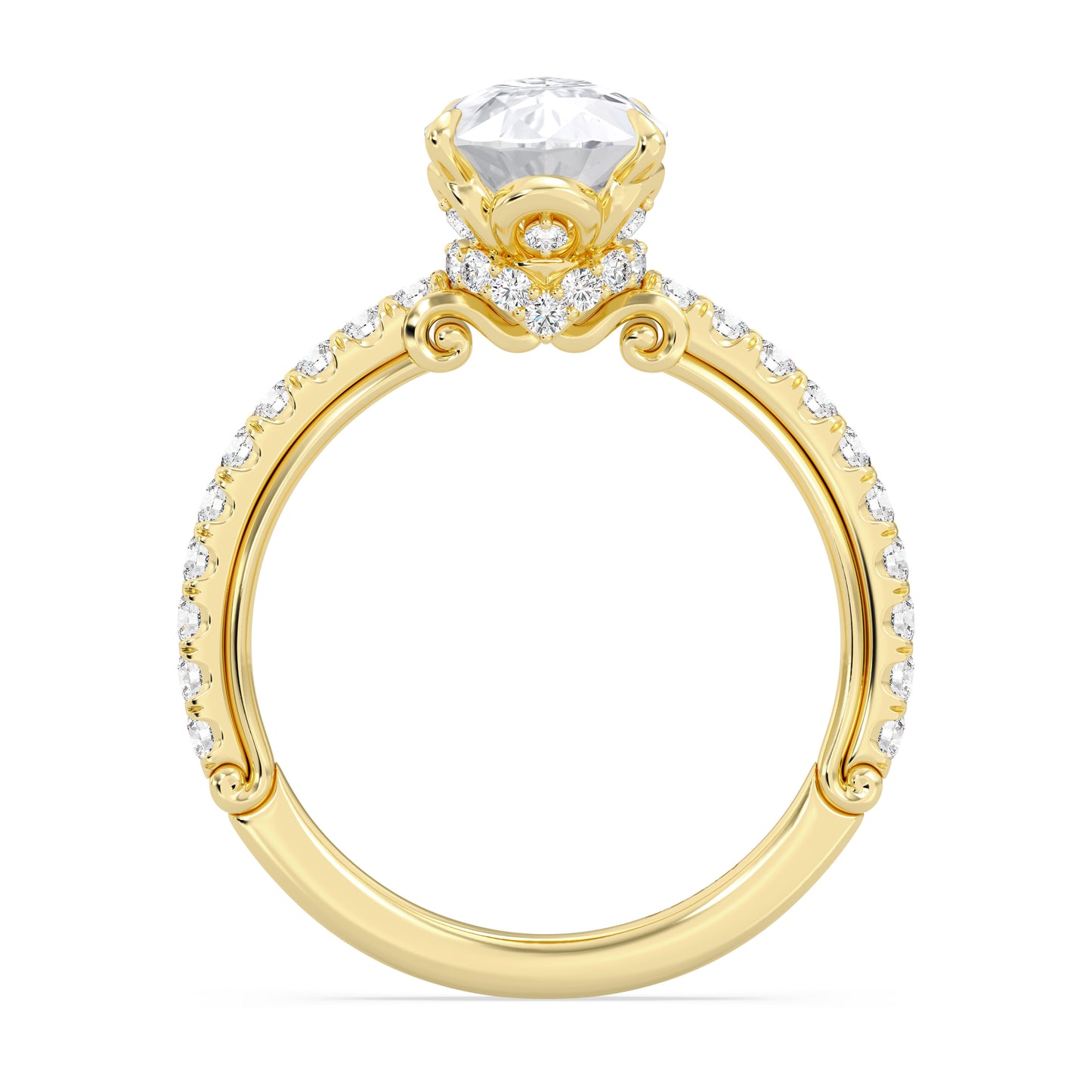 Enchanted Star Lab Grown Diamond And 14K Gold, Disney Princess Cinderella Hidden Halo Engagement Ring