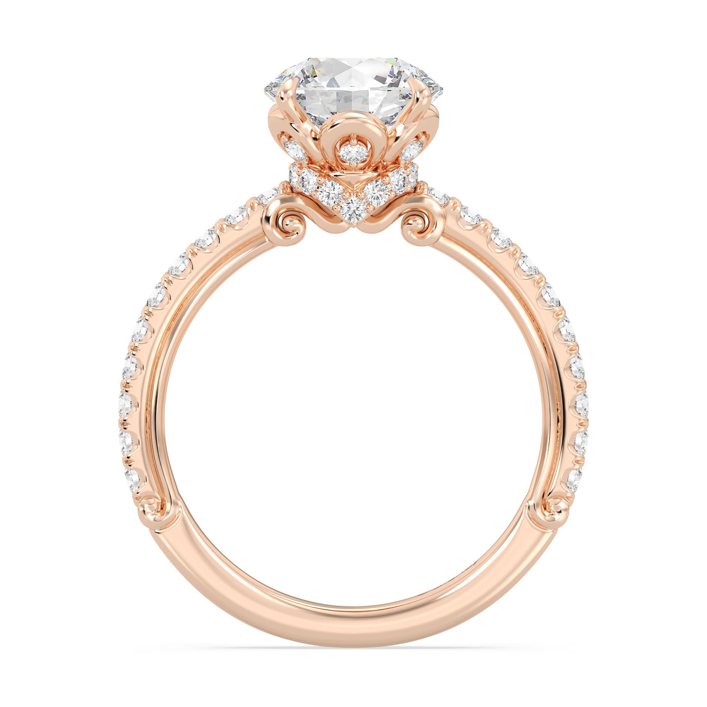 Enchanted Star Lab Grown Diamond And 14K Gold, Disney Princess Cinderella Hidden Halo Engagement Ring