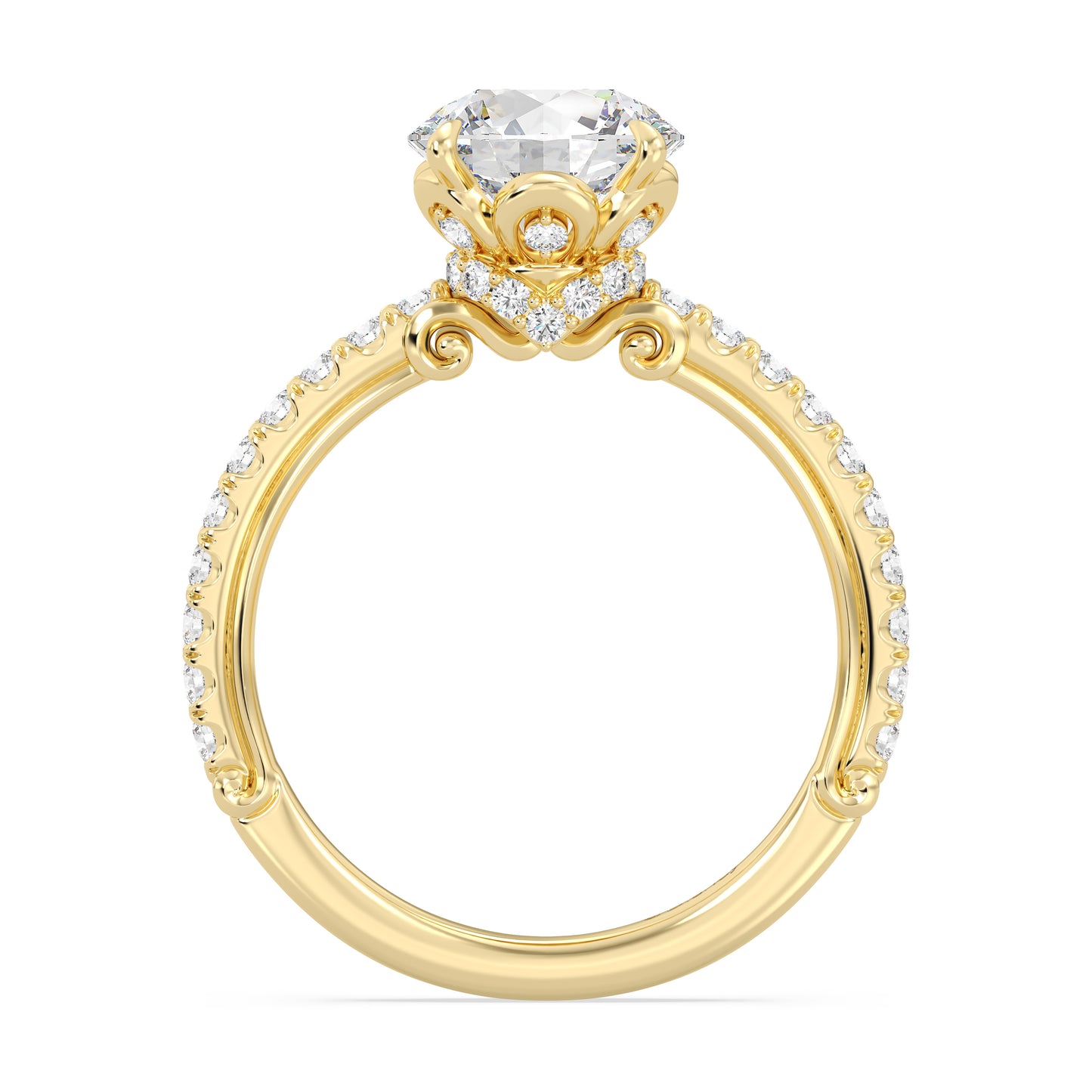 Enchanted Star Lab Grown Diamond And 14K Gold, Disney Princess Cinderella Hidden Halo Engagement Ring