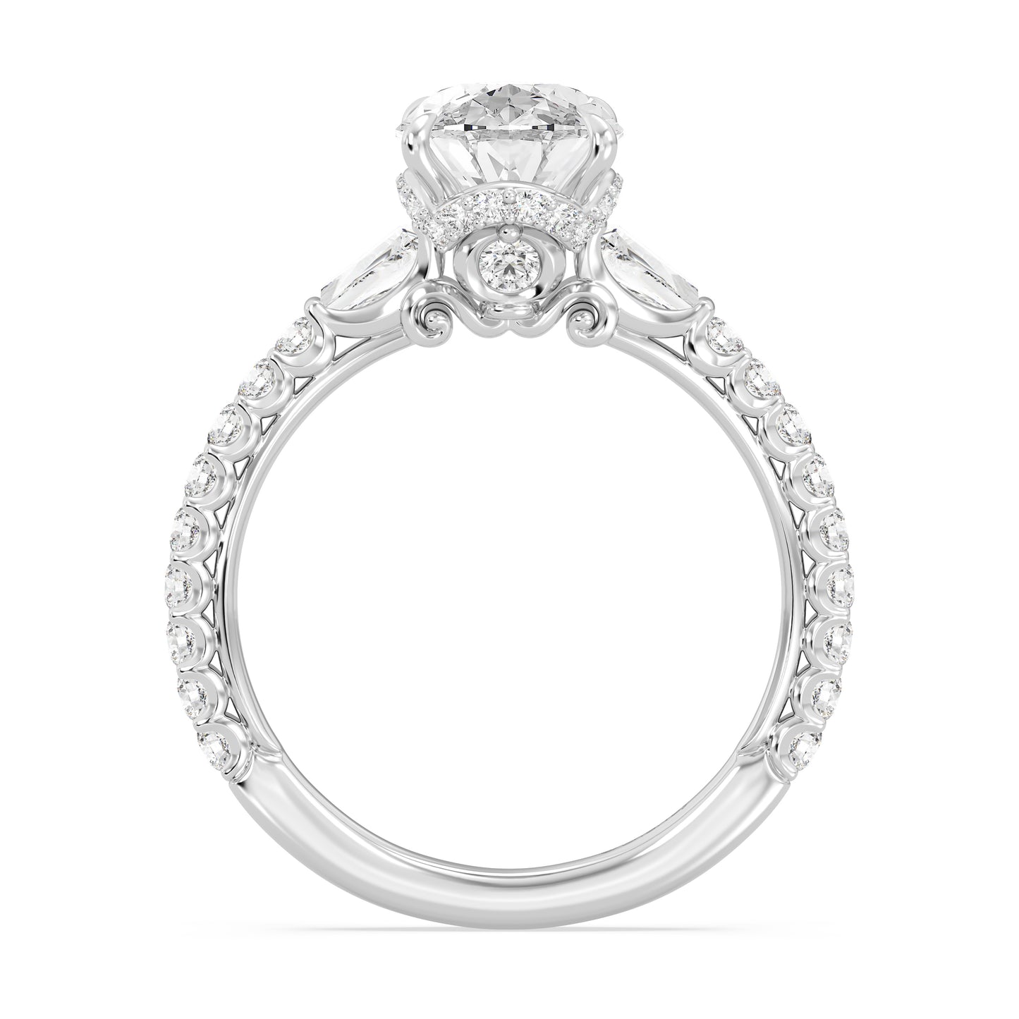 Enchanted Star Lab Grown Diamond And 14K Gold, Disney Princess Cinderella Side-Stone Carriage Engagement Ring